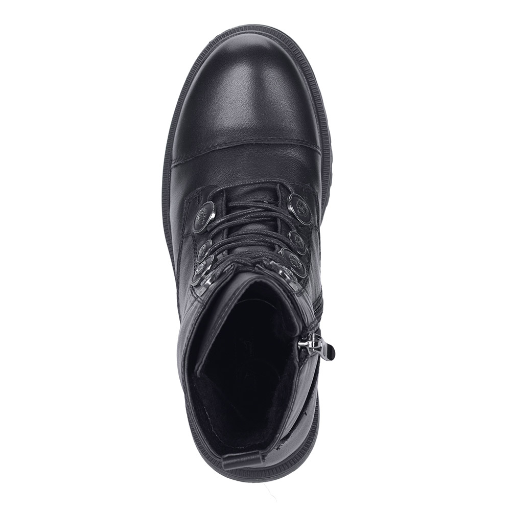 фото Черные кожаные ботинки с металлическими петлями respect