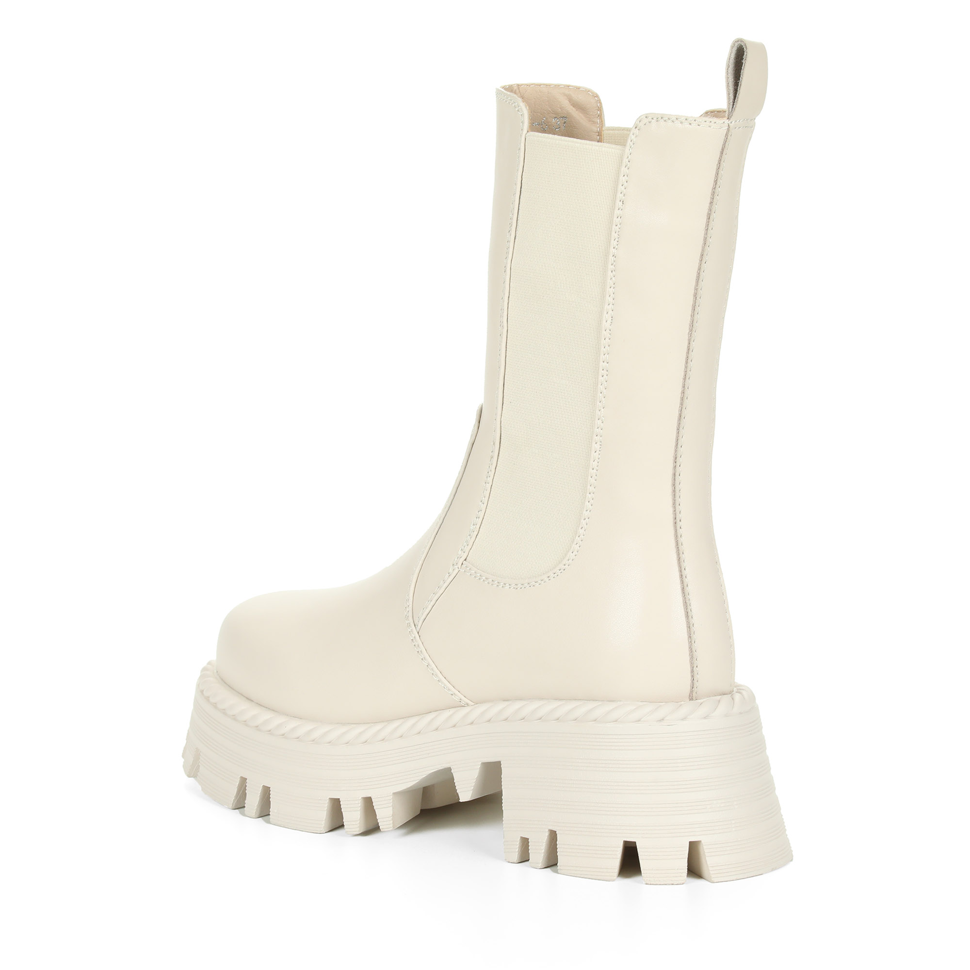 Молочные ботинки челси из кожи на подкладке из натуральной шерсти на тракторной подошве Respect, размер 39, цвет белый - фото 4