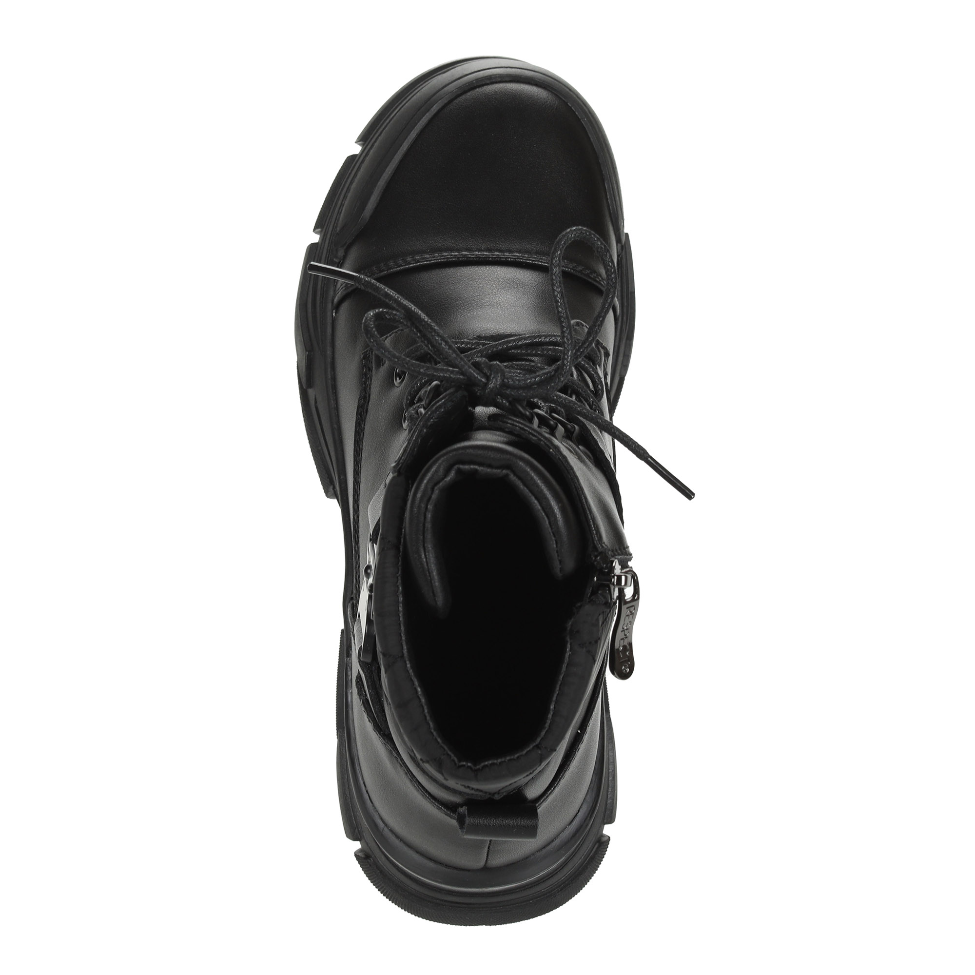 фото Черные спортивные ботинки на шнуровке с ремнем из комбинированных материалов на подкладке из натуральной шерсти respect