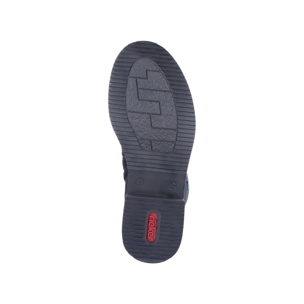Черные утепленные высокие ботинки из экокожи Rieker, размер 39, цвет черный - фото 8