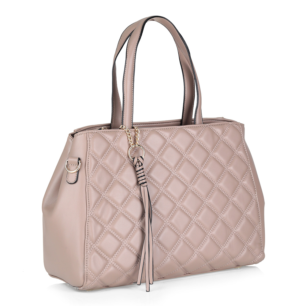 

Бежевая сумка из экокожи с дополнительной ручкой, Хаки., Бежевая сумка из экокожи с дополнительной ручкой