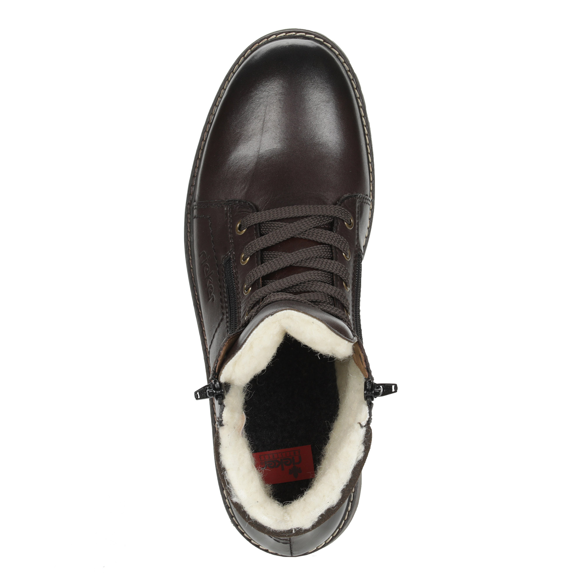 Коричневые ботинки из кожи на подкладке из натуральной шерсти Rieker, размер 45, цвет коричневый - фото 6