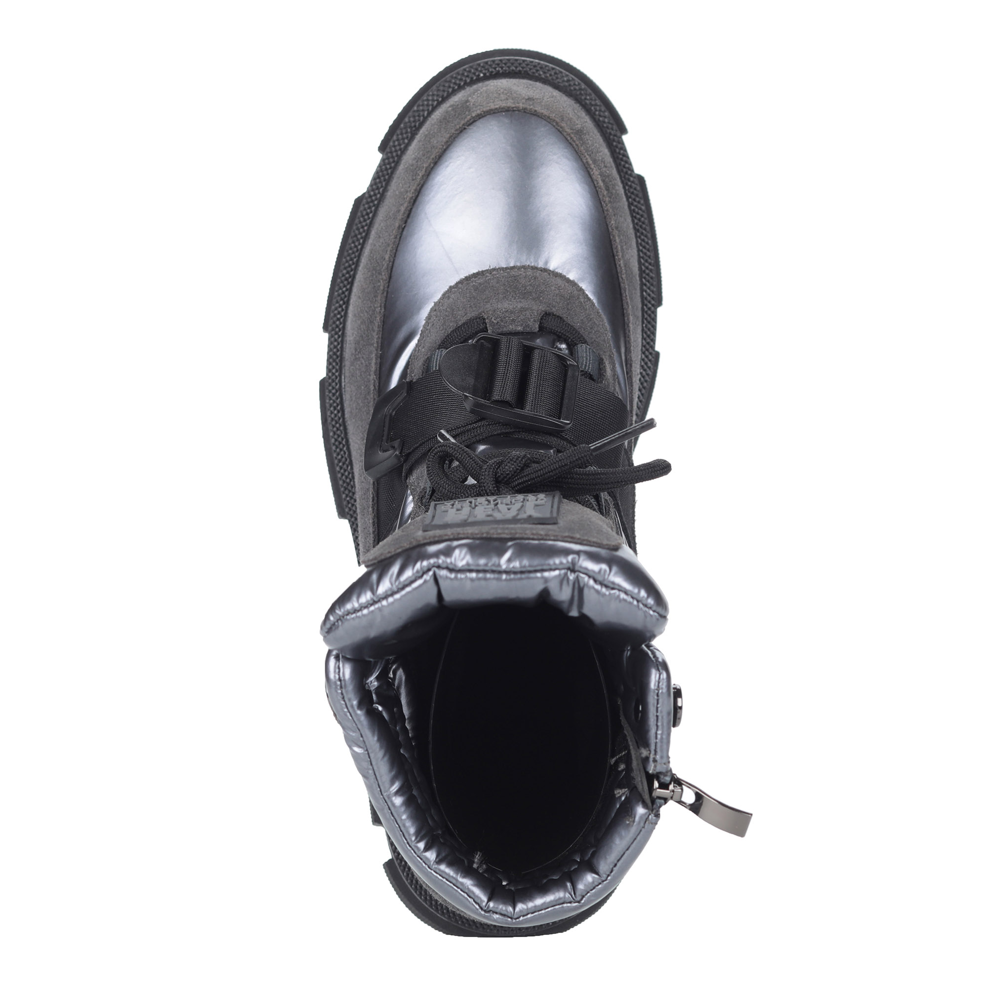 Серые ботинки из комбинированных материалов Respect, размер 38, цвет серый - фото 4