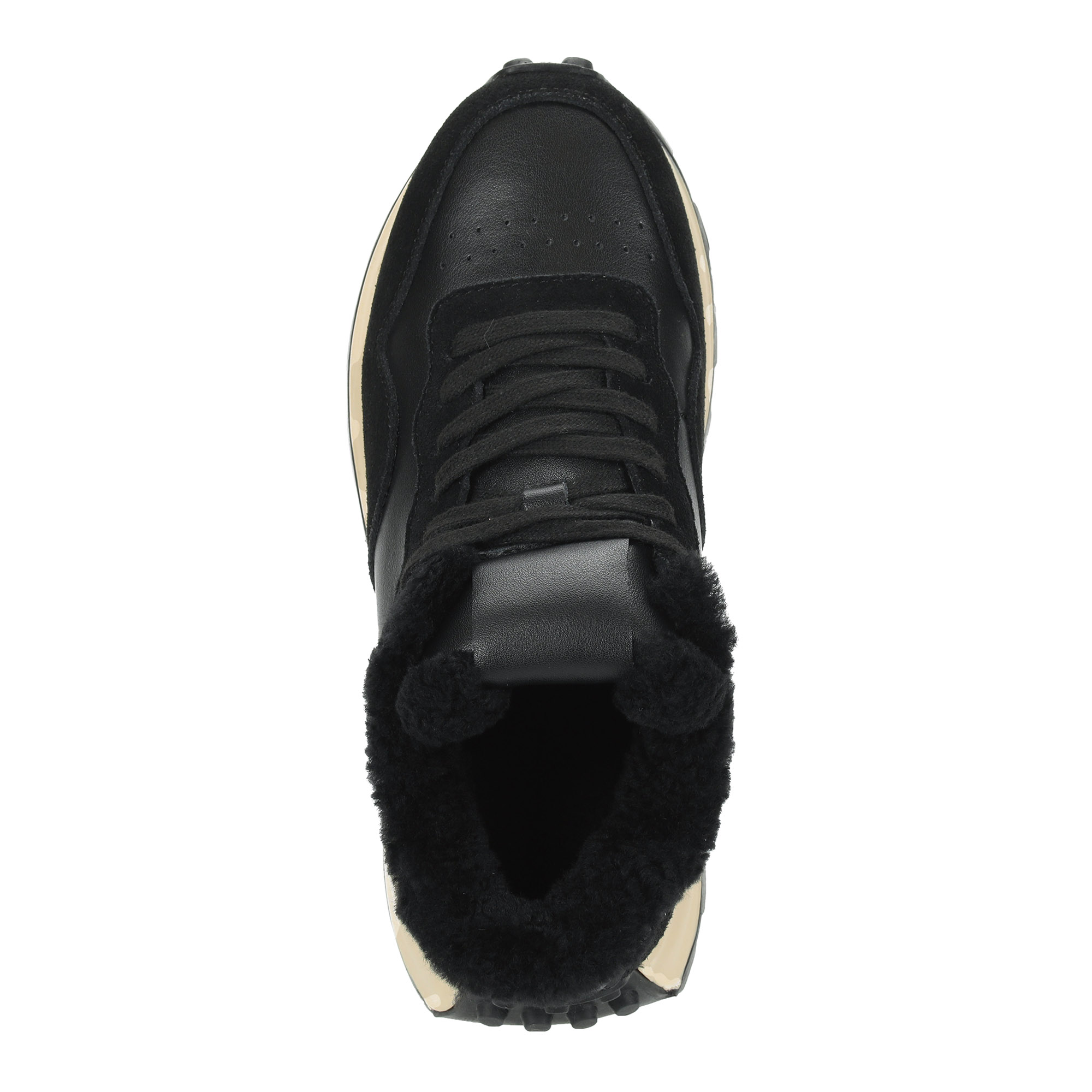 Черные утепленные кроссовки из кожи Respect, цвет черный - фото 6
