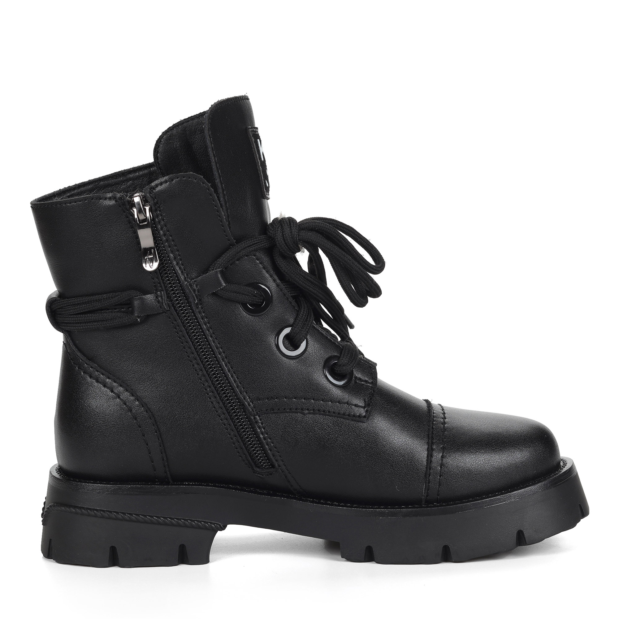 Черные ботинки из кожи на подкладке из натуральной шерсти Respect, цвет черный - фото 3