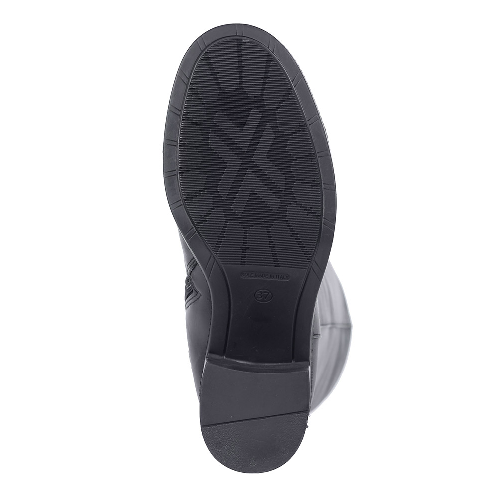 Черные кожаные сапоги на каблуке из кожи Respect, размер 36, цвет черный - фото 7