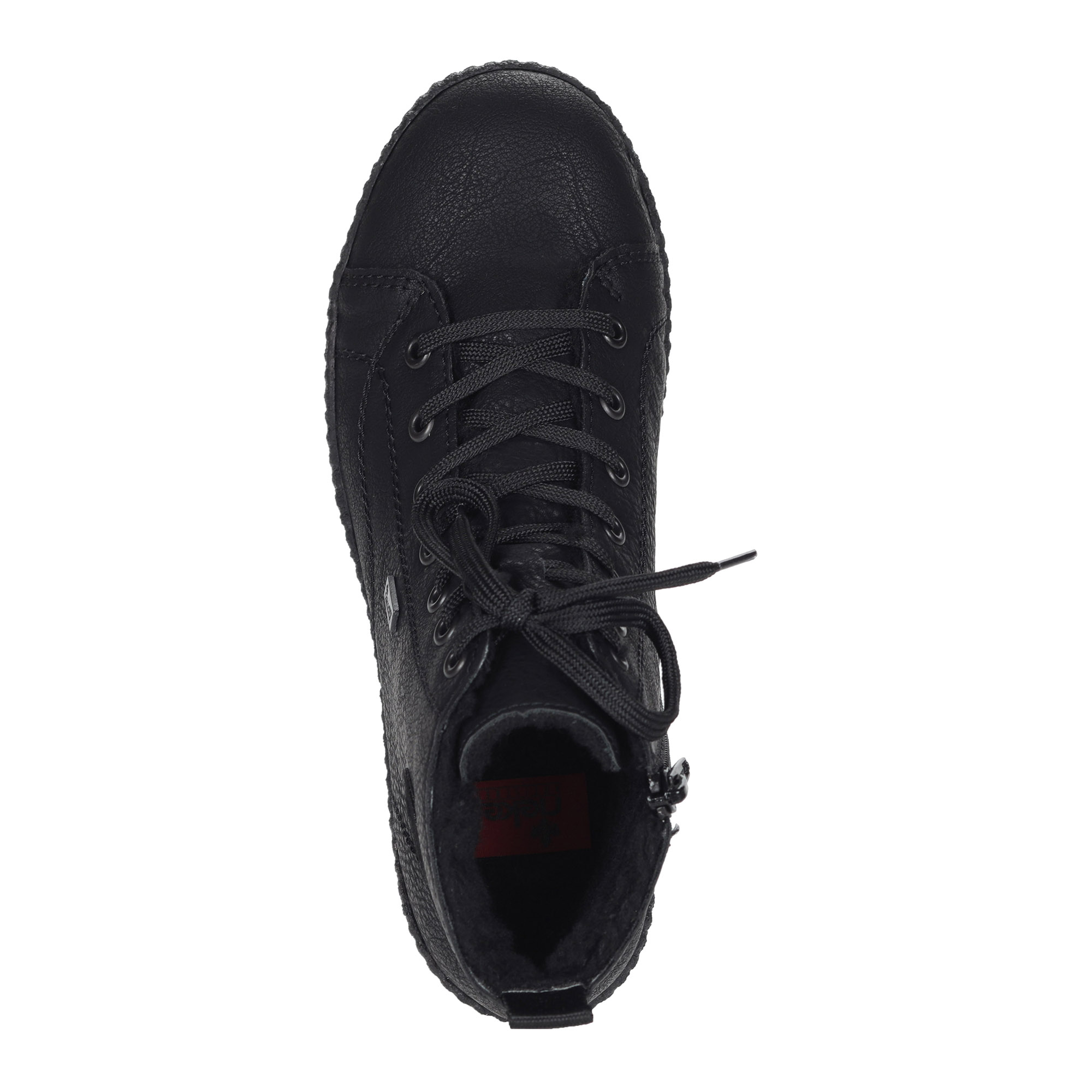Черные ботинки из экокожи на подкладке из искусственной шерсти на утолщенной подошве Rieker, размер 41, цвет черный - фото 5
