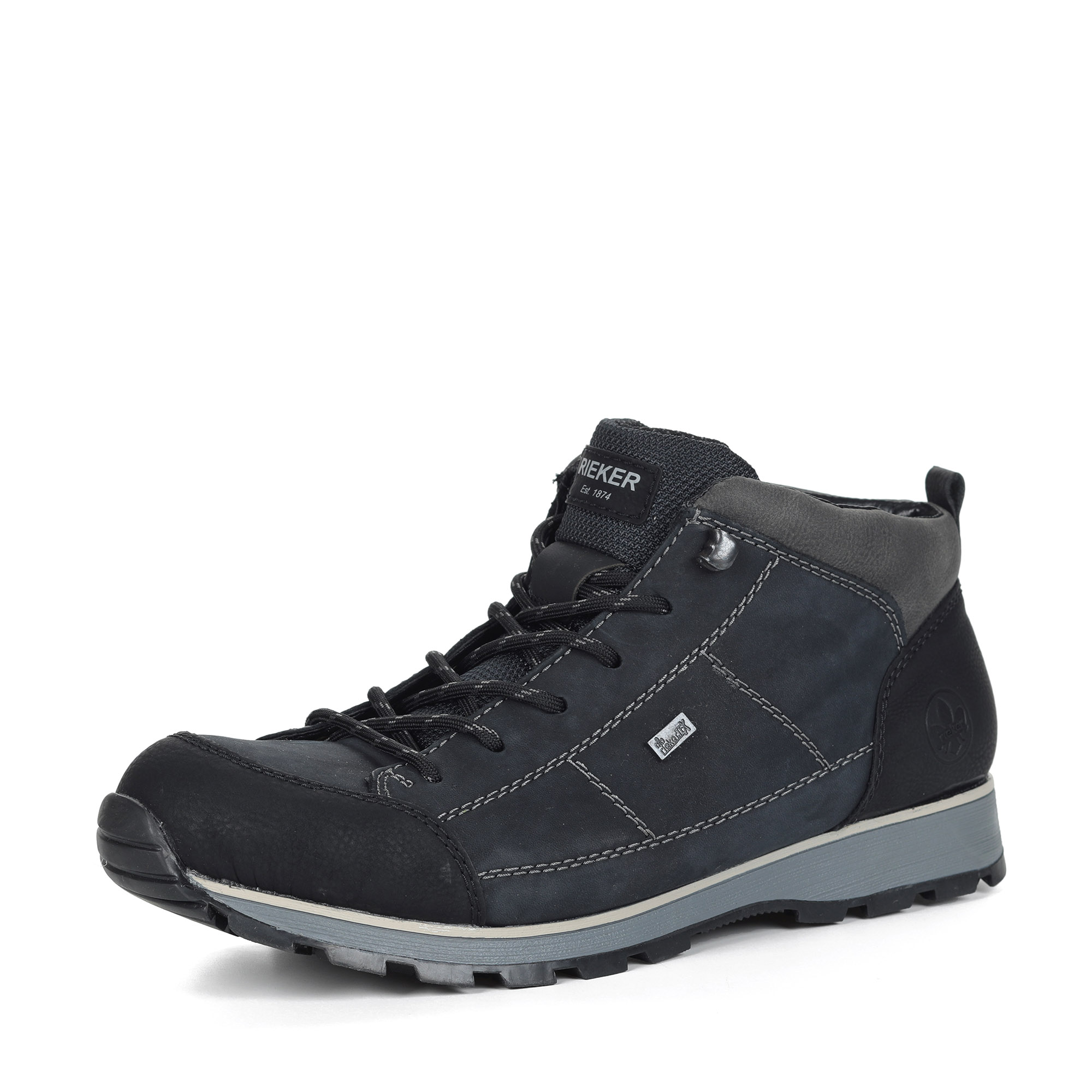 Черные ботинки из кожи на подкладке из натуральной шерсти Rieker, размер 44, цвет черный - фото 1