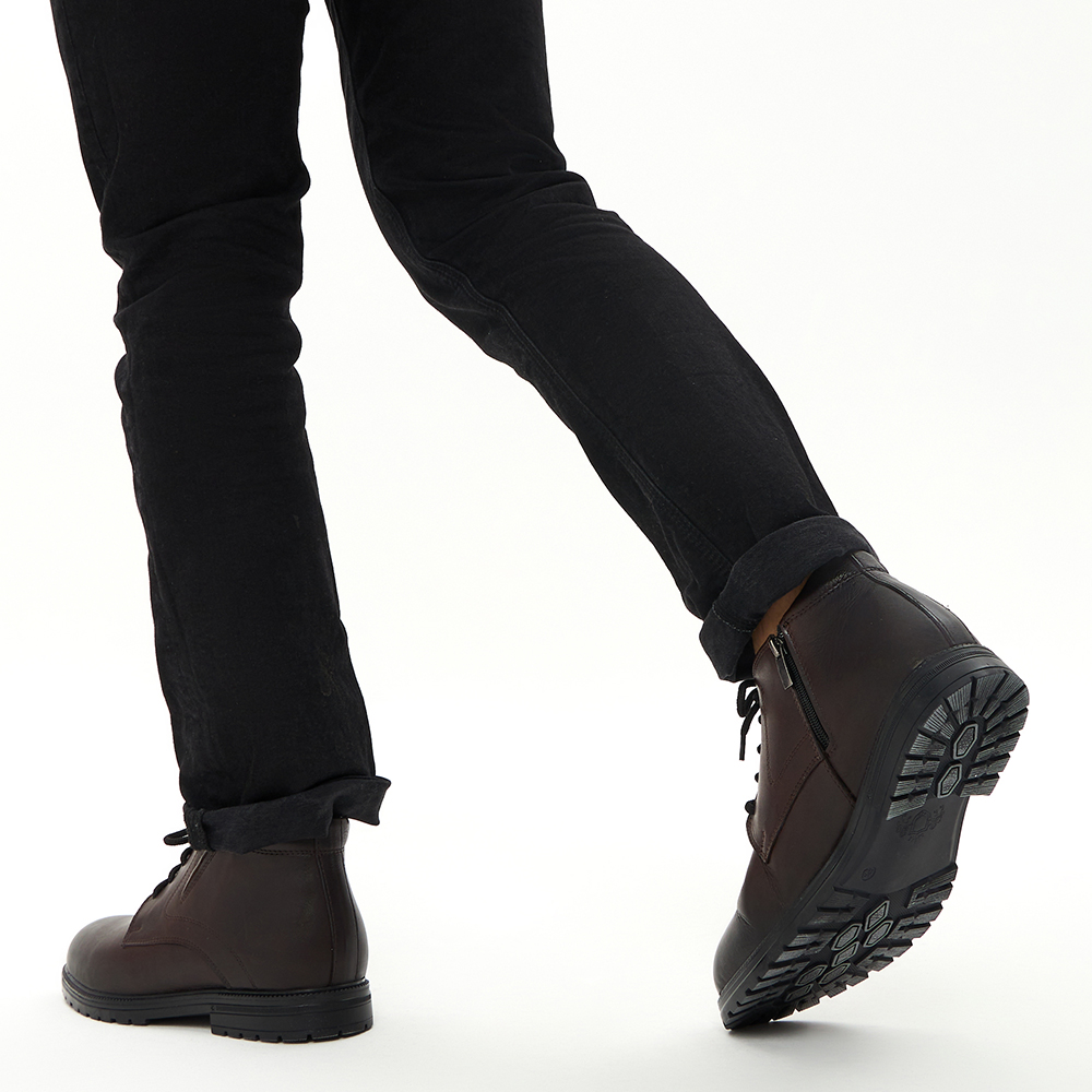 Коричневые классические ботинки из кожи на подкладке из натуральной шерсти Respect, размер 42, цвет коричневый - фото 11