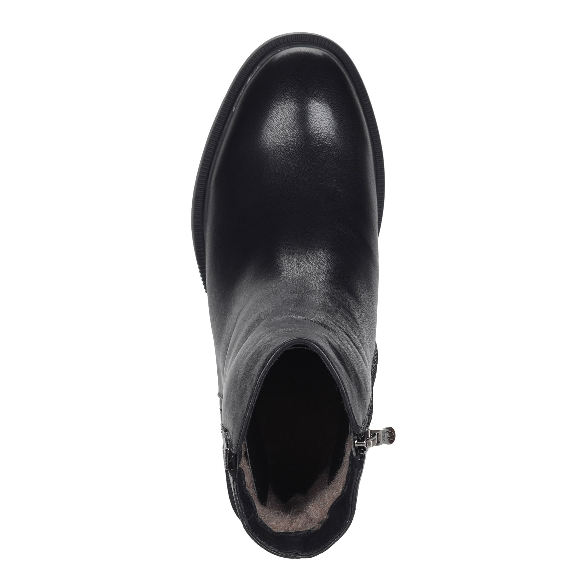 Черные ботильоны из кожи на подкалдке из натуральной шерсти на квадратном каблуке Respect, размер 40, цвет черный - фото 6