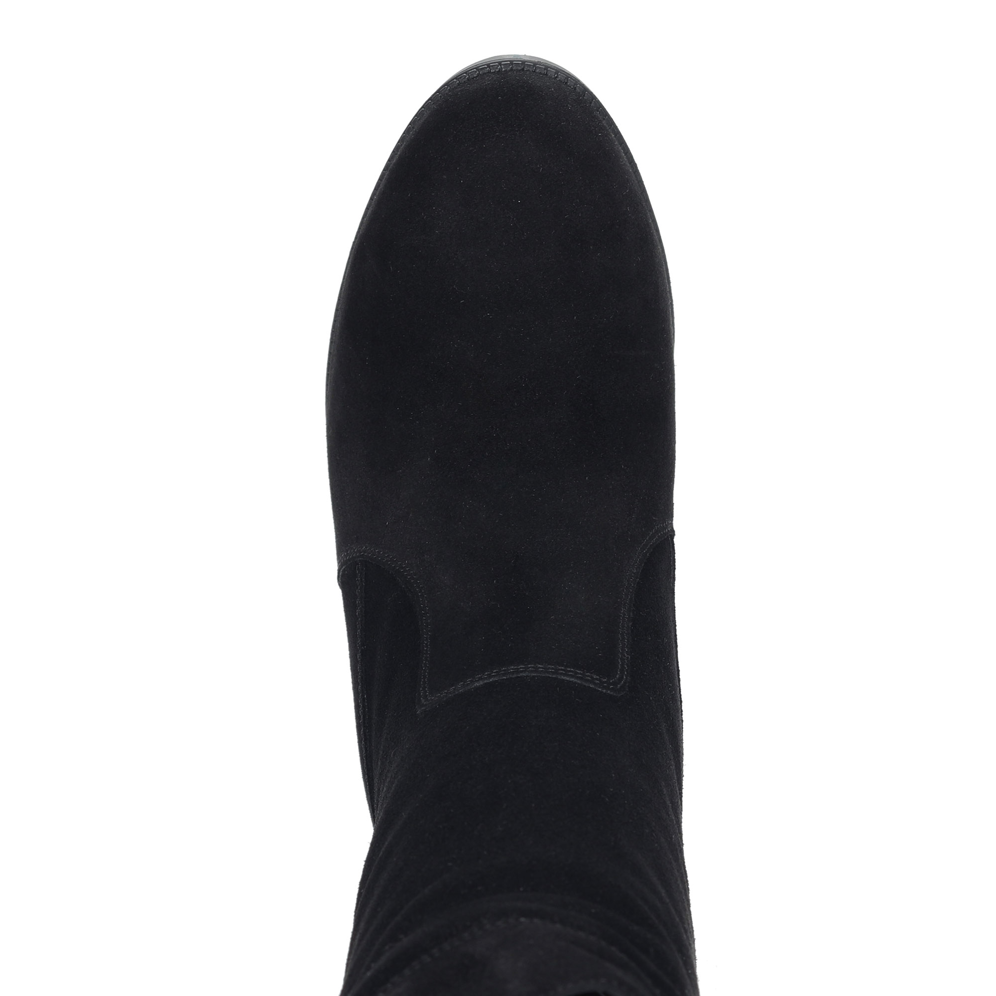 Черные сапоги из велюра на подкладке из натурального меха на устойчивом каблуке Olivia, размер 37, цвет черный - фото 6