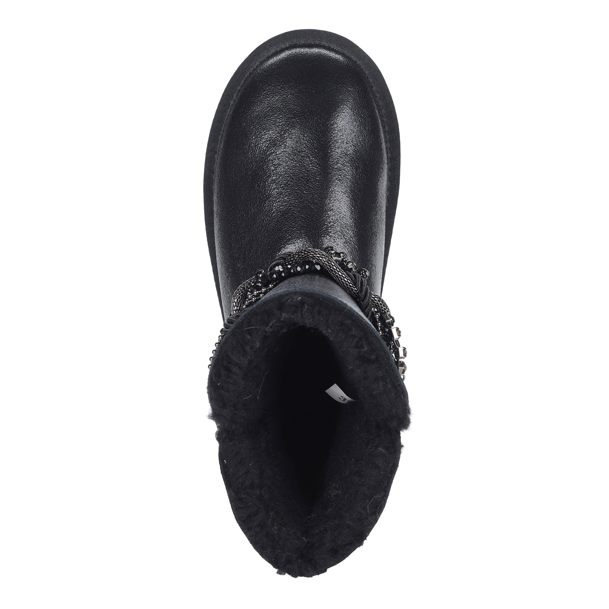 Черные угги из кожи на шерсти от Respect-shoes