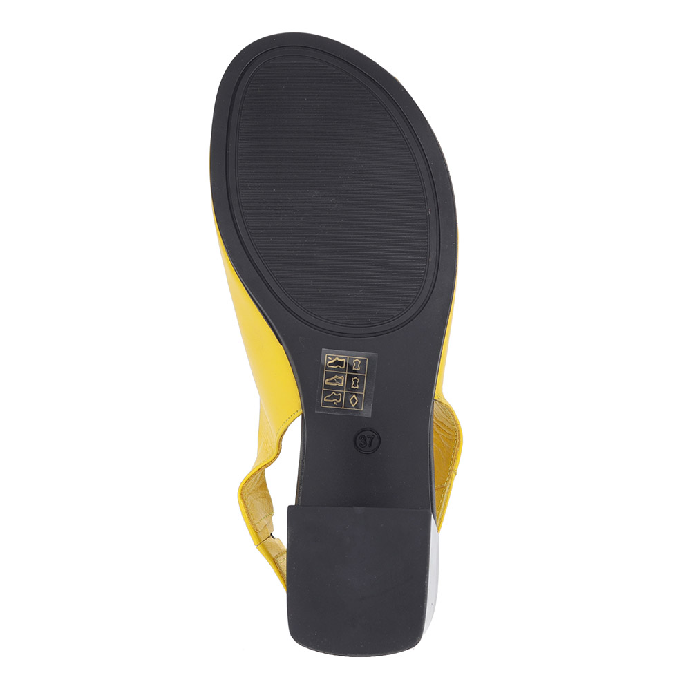 фото Желтые кожаные открытые туфли dakkem