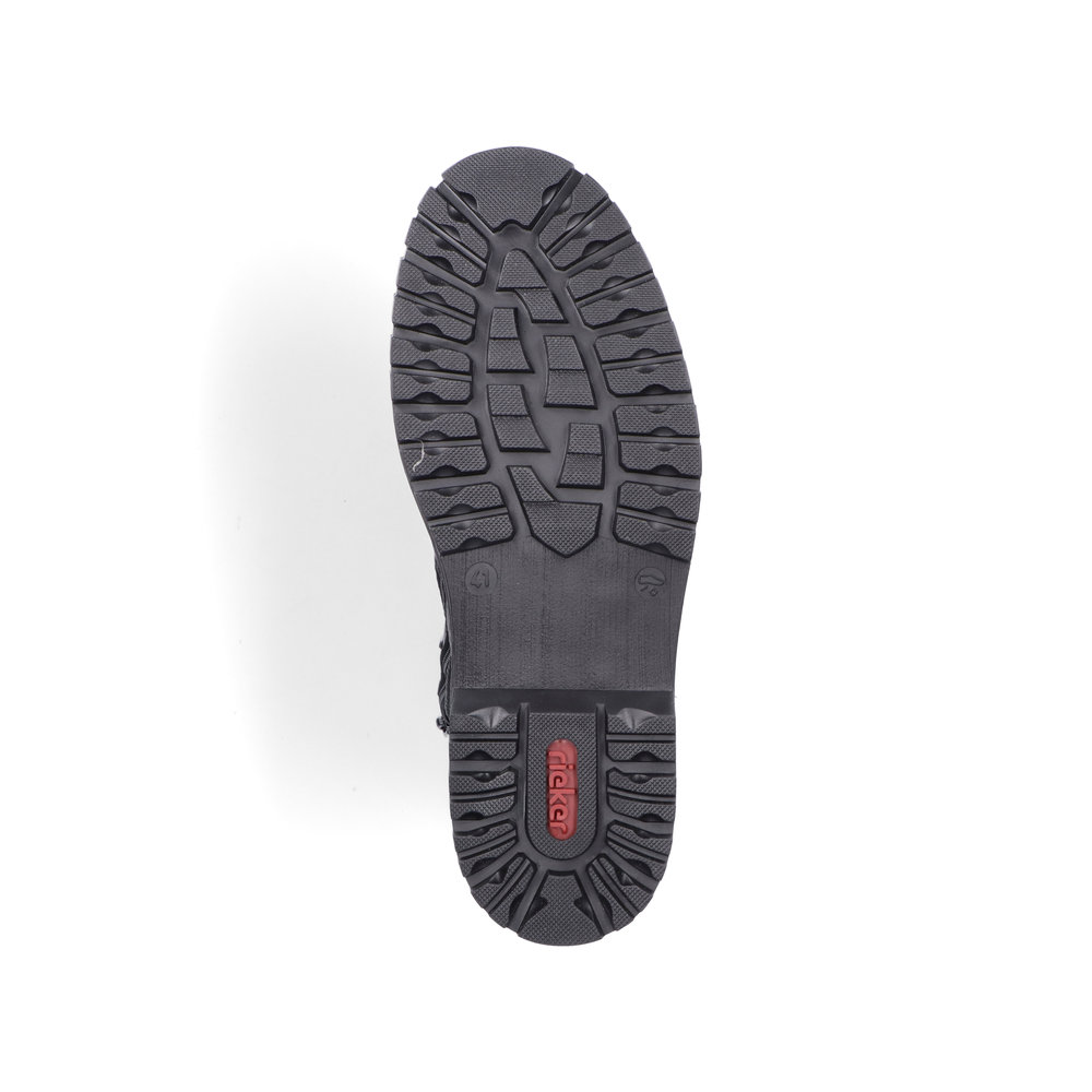 Черные ботинки из кожи на подкладке из шерсти Rieker, цвет черный - фото 7