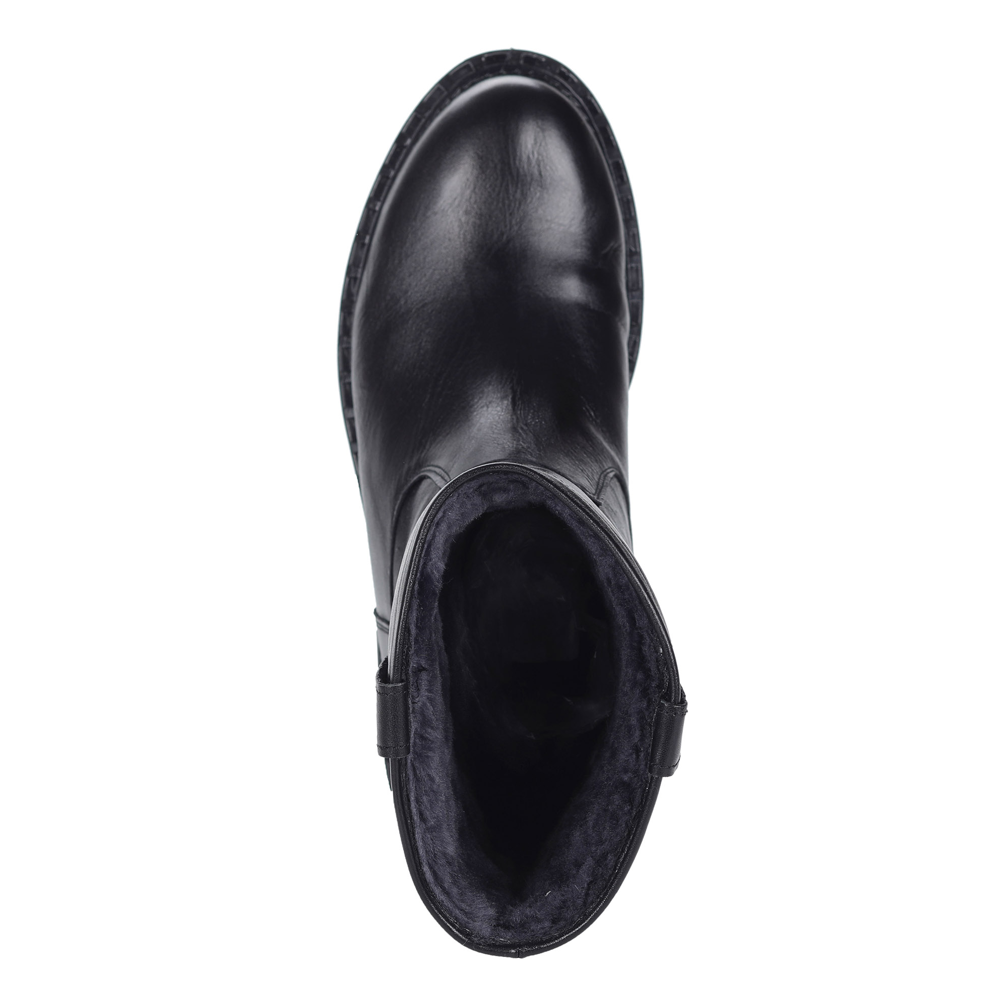 Черные полусапоги из кожи на рифленой подошве от Respect-shoes