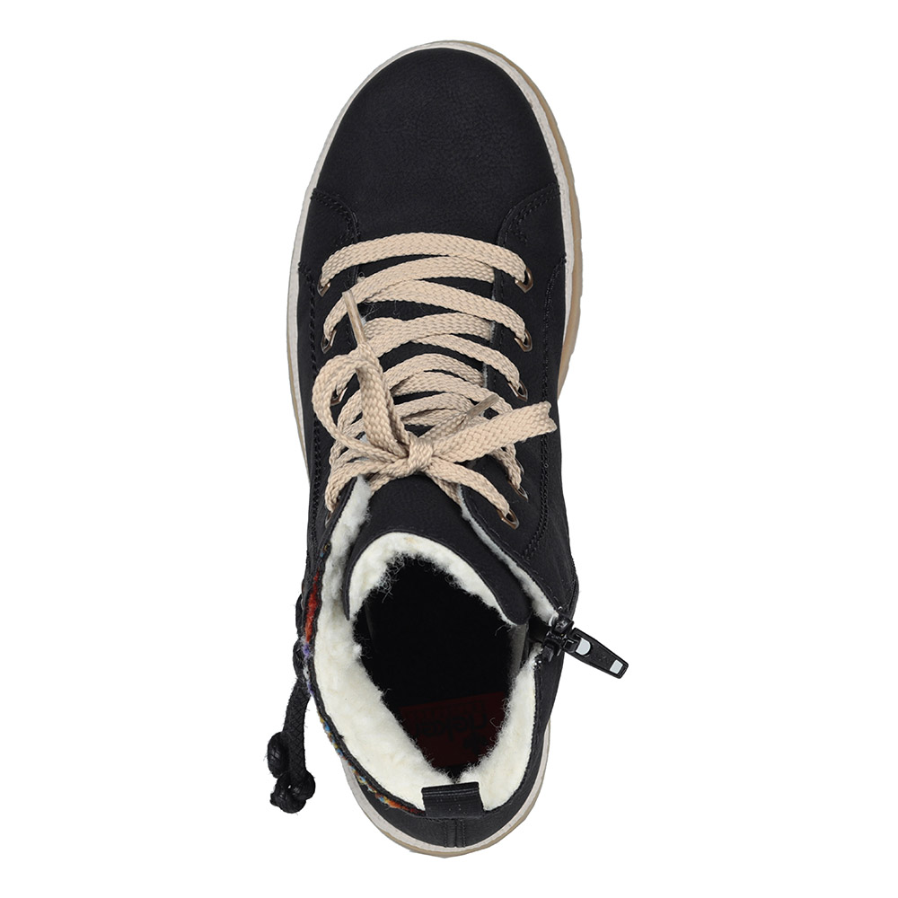 Черные ботинки на шнуровке из экокожи Rieker, размер 41, цвет черный - фото 5