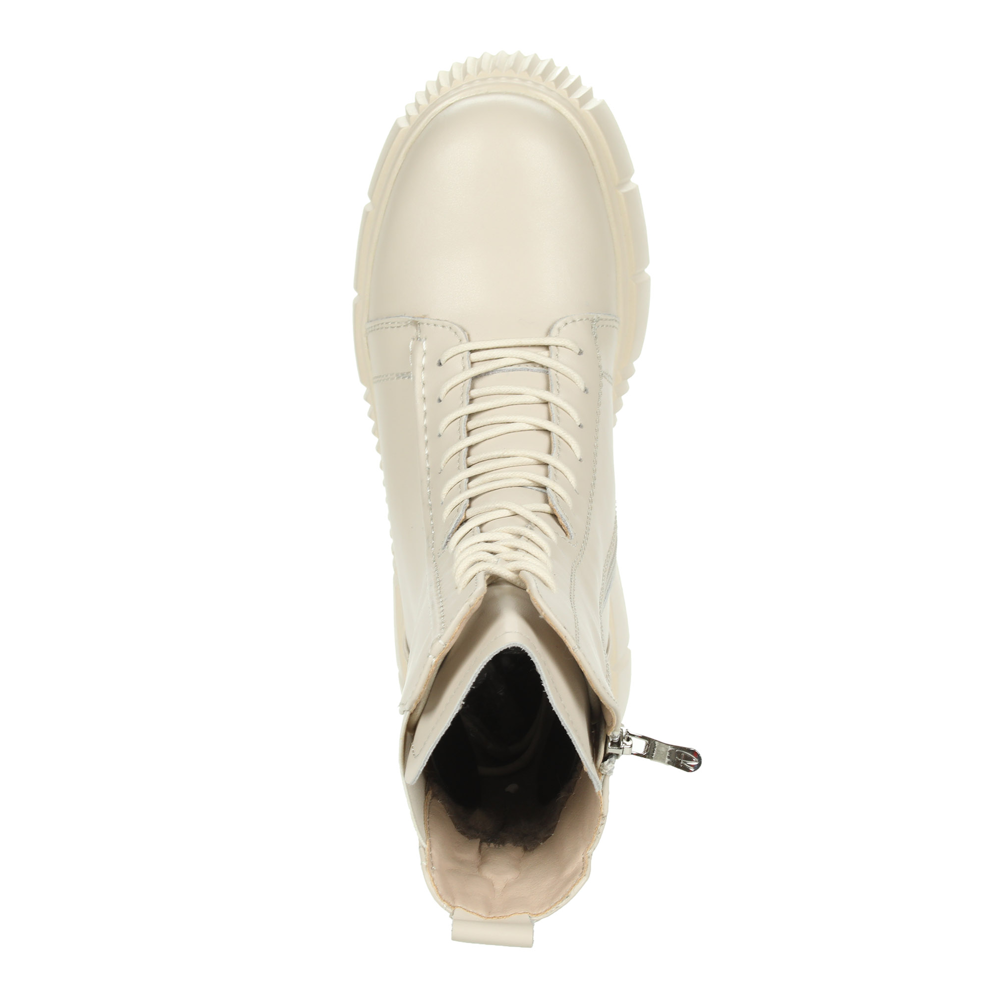 фото Молочные спортивные ботинки на шнуровке из кожи на подкладке из натуральной шерсти respect