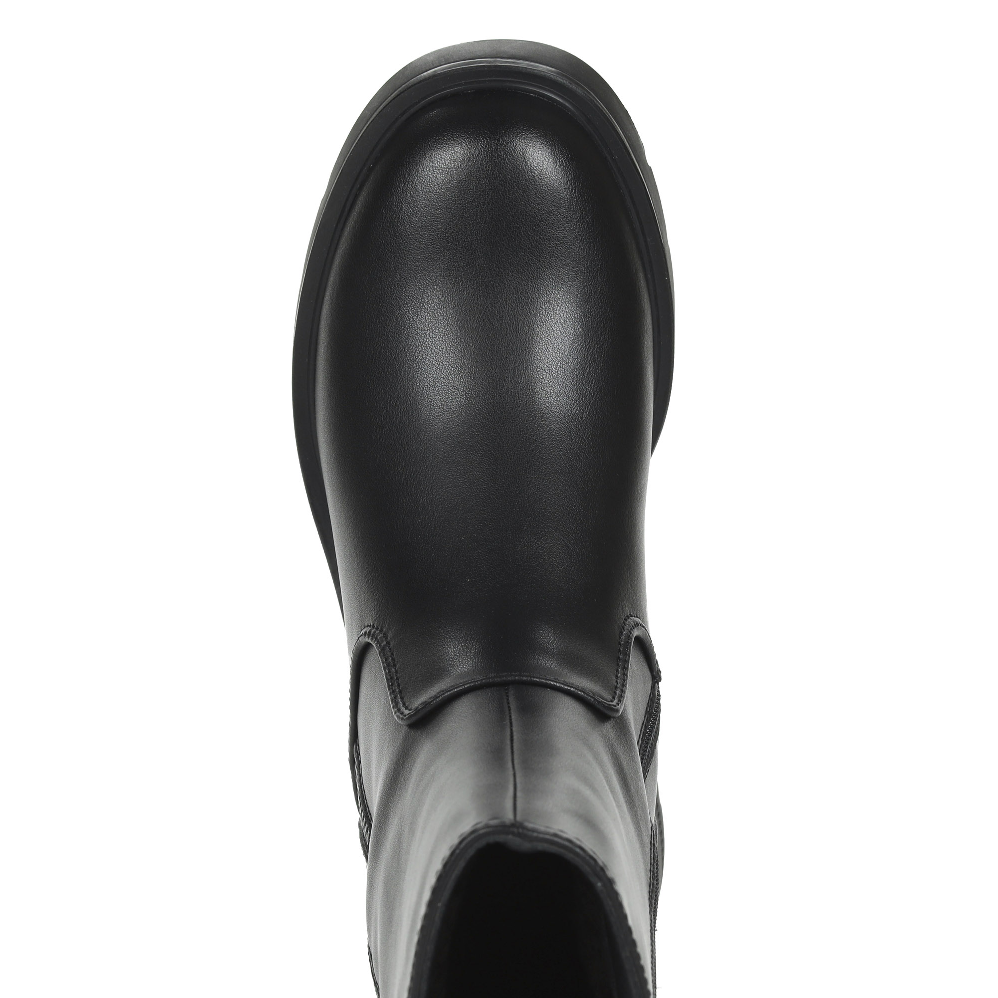 Черные полусапоги на молнии из кожи на подкладке из натуральной шерсти на утолщенной подошве и квадратном каблуке Respect, размер 37, цвет черный - фото 7