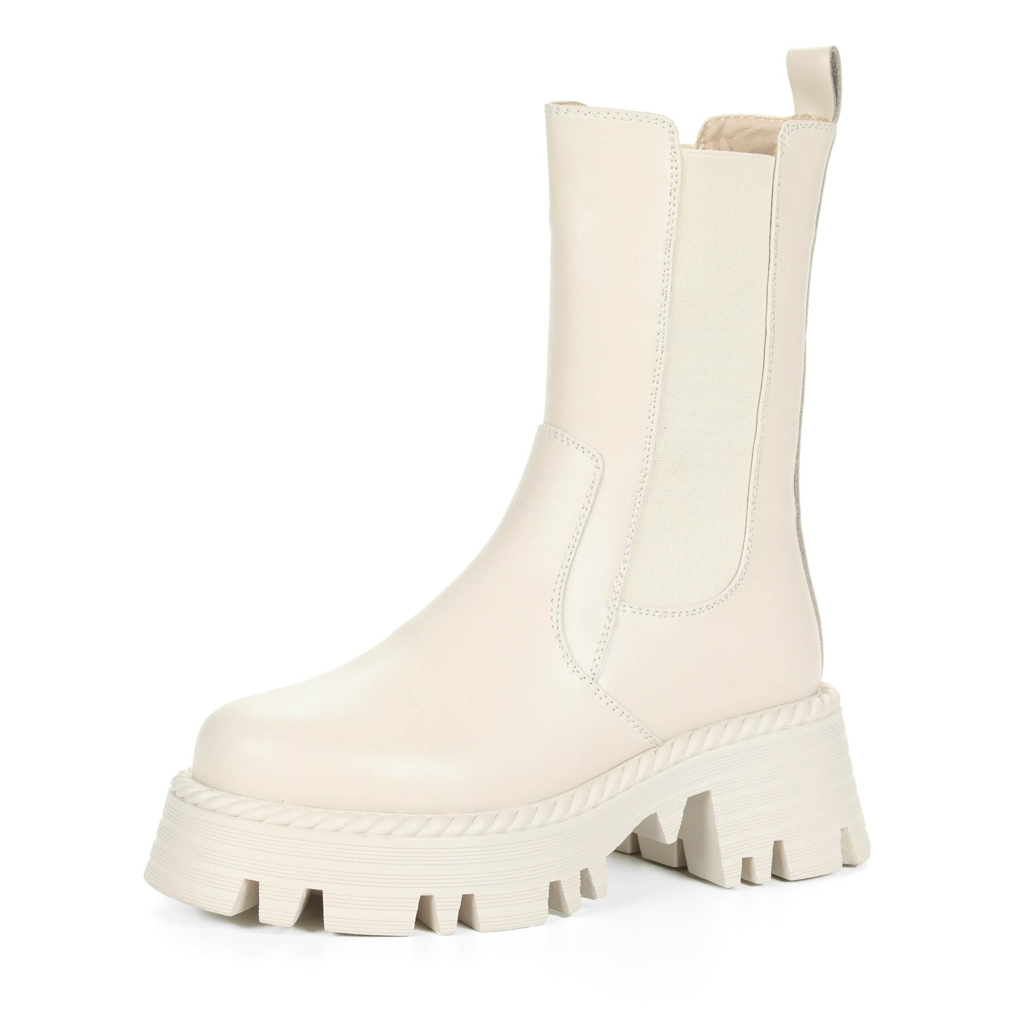 Молочные ботинки челси из кожи на подкладке из натуральной шерсти на тракторной подошве Respect, размер 39, цвет белый - фото 8