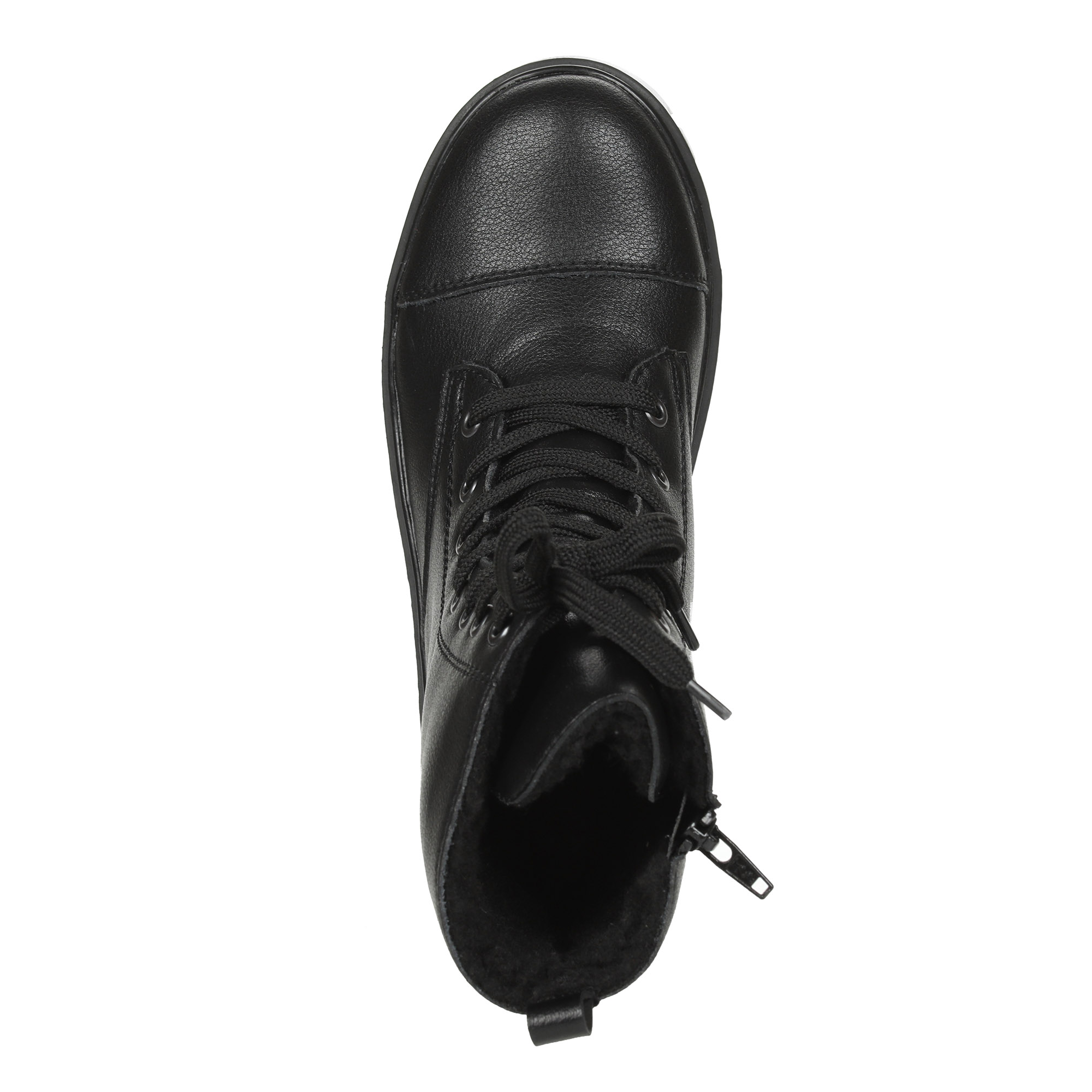 Черные ботинки на шнуровке из натуральной кожи на утолщенной подошве Rieker, размер 38, цвет черный - фото 7