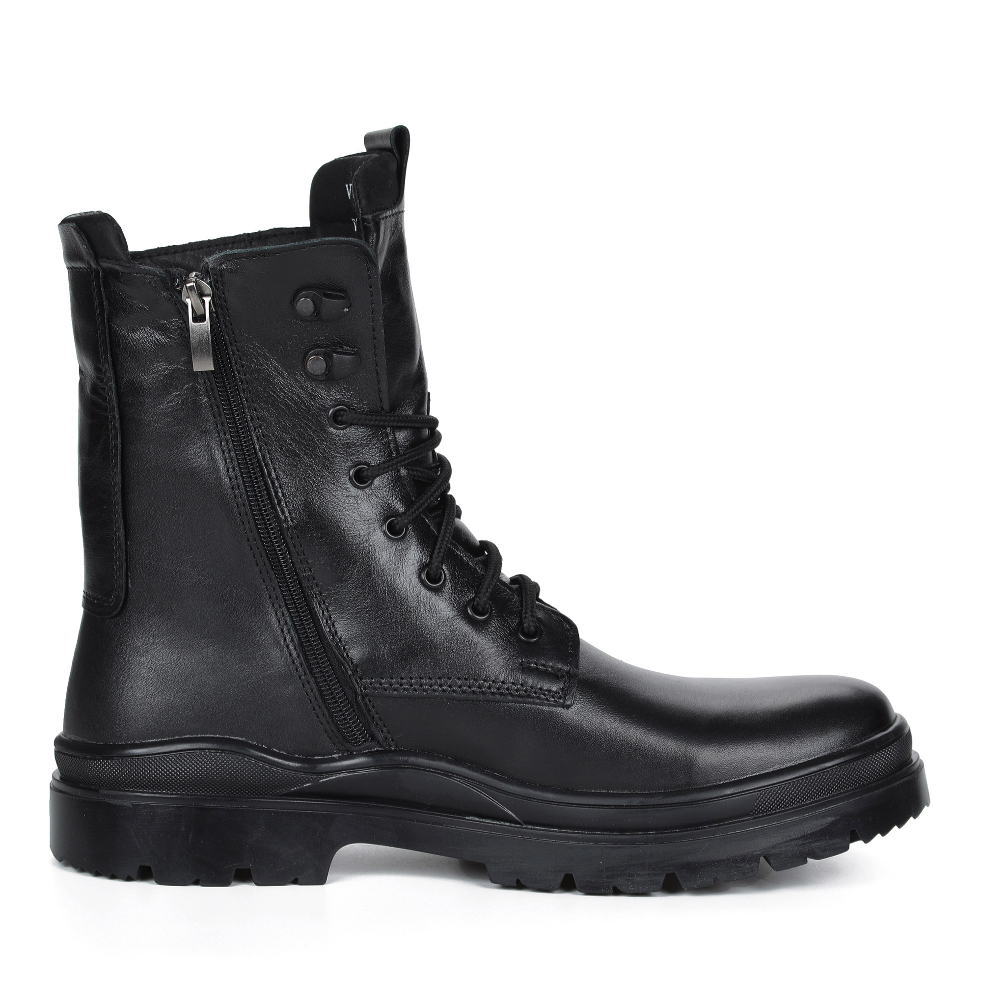 Черные ботинки из кожи на подкладке из натурального меха на утолщенной подошве Respect, размер 45, цвет черный - фото 3