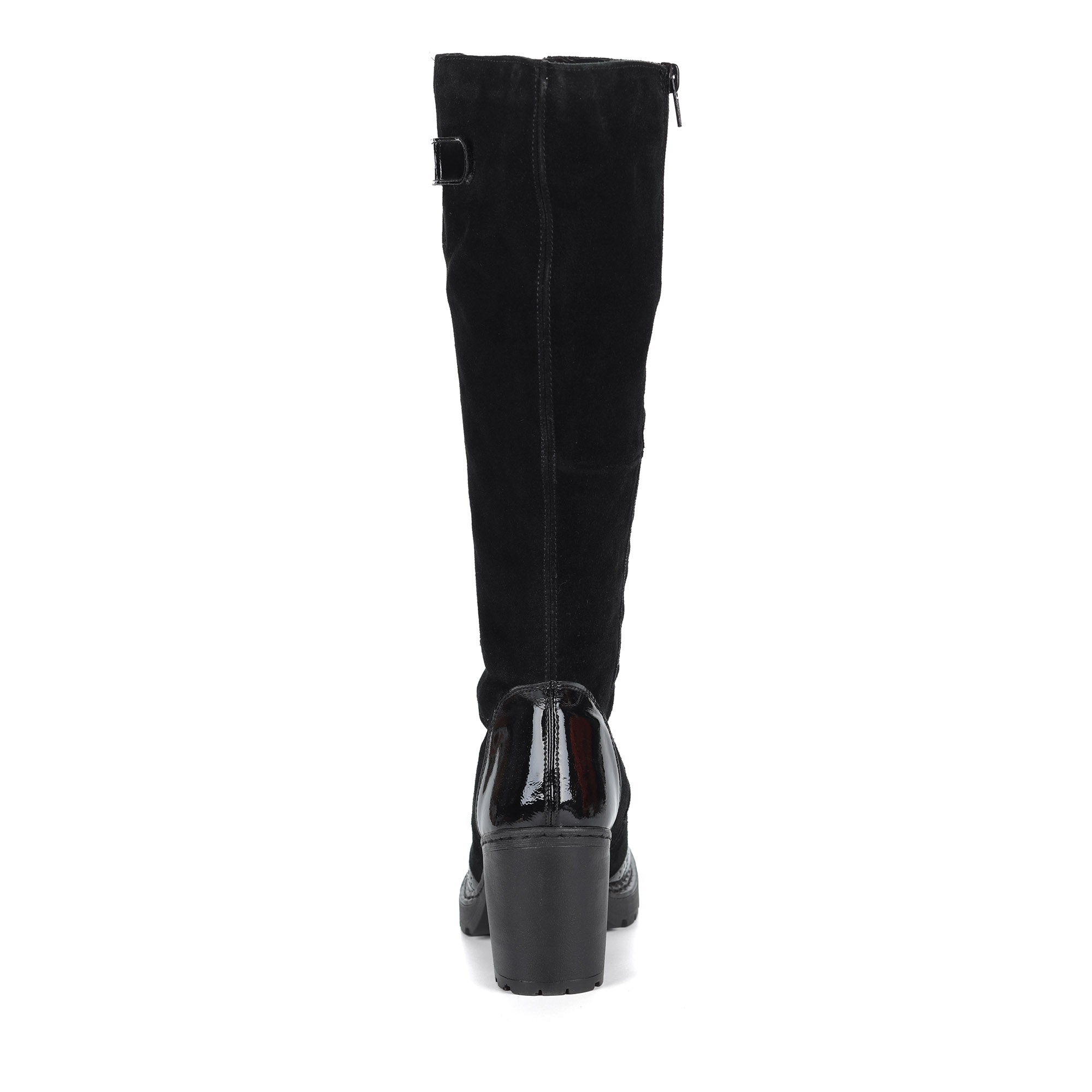 Черные сапоги из велюра на каблуке Rieker, размер 41, цвет черный - фото 5