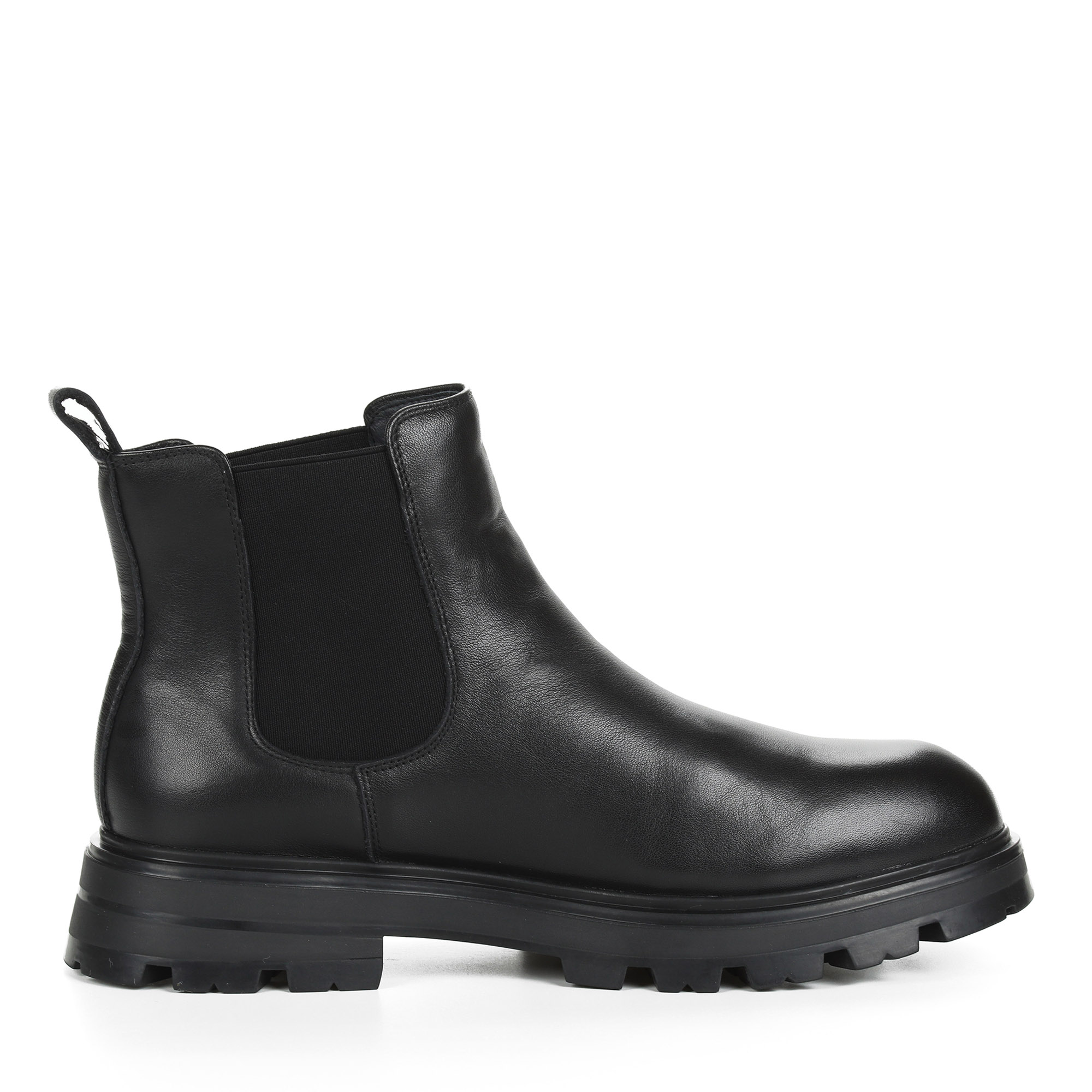 фото Черные ботинки челси из кожи на подкладке из натуральной шерсти respect