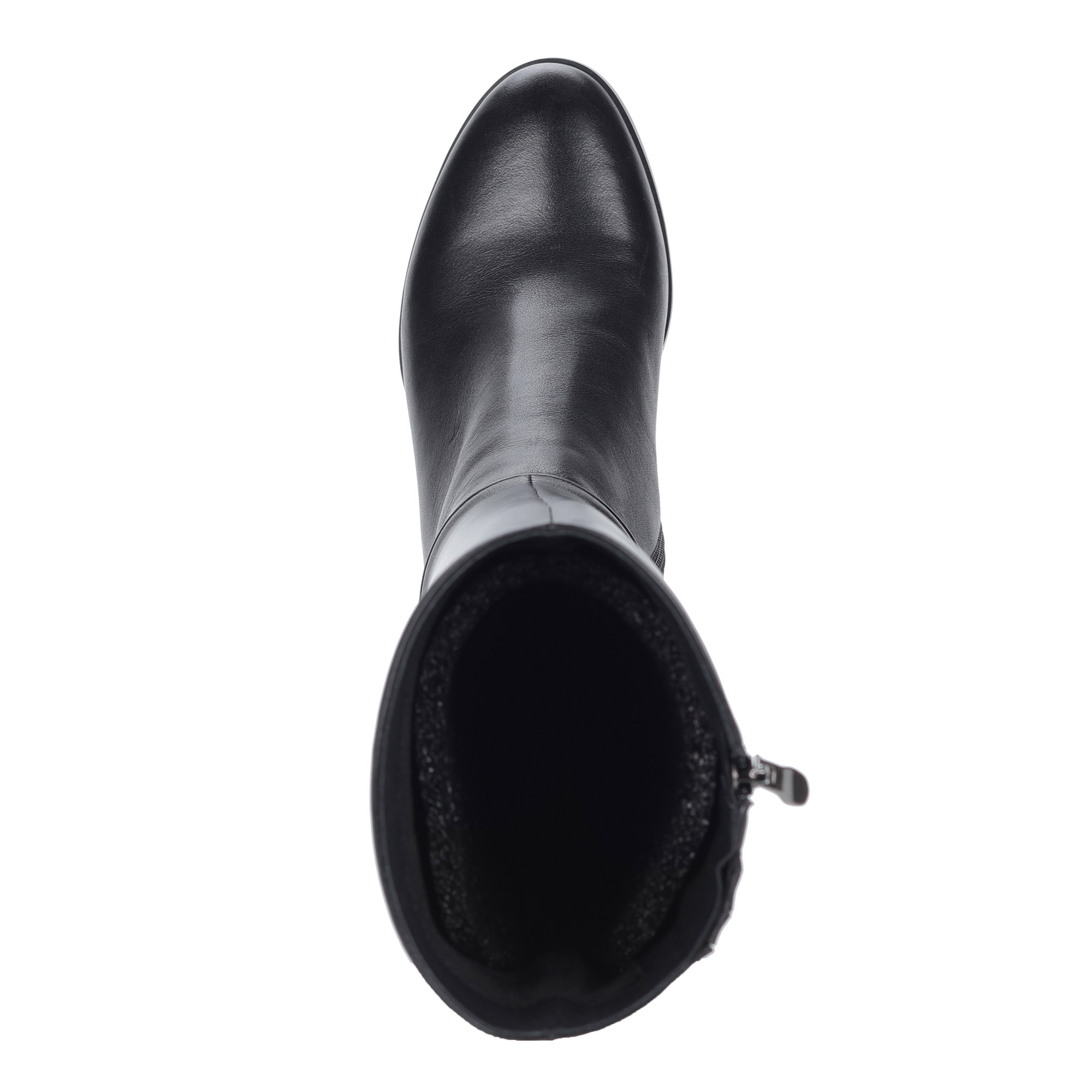 Черные сапоги на устойчивом каблуке от Respect-shoes