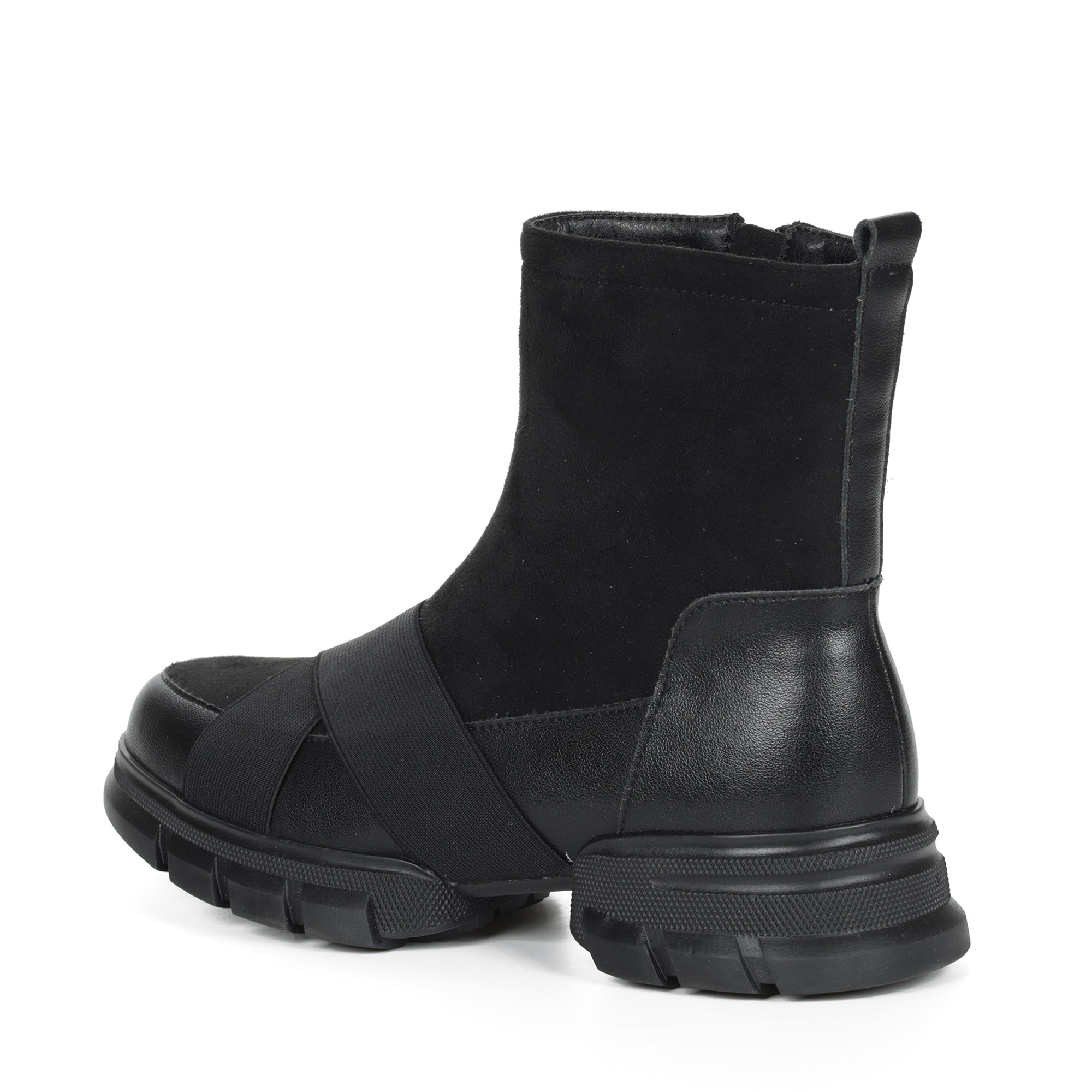 Черные ботинки на молнии из кожи на подкладке из текстиля на тракторной подошве El Tempo, размер 37, цвет черный - фото 5