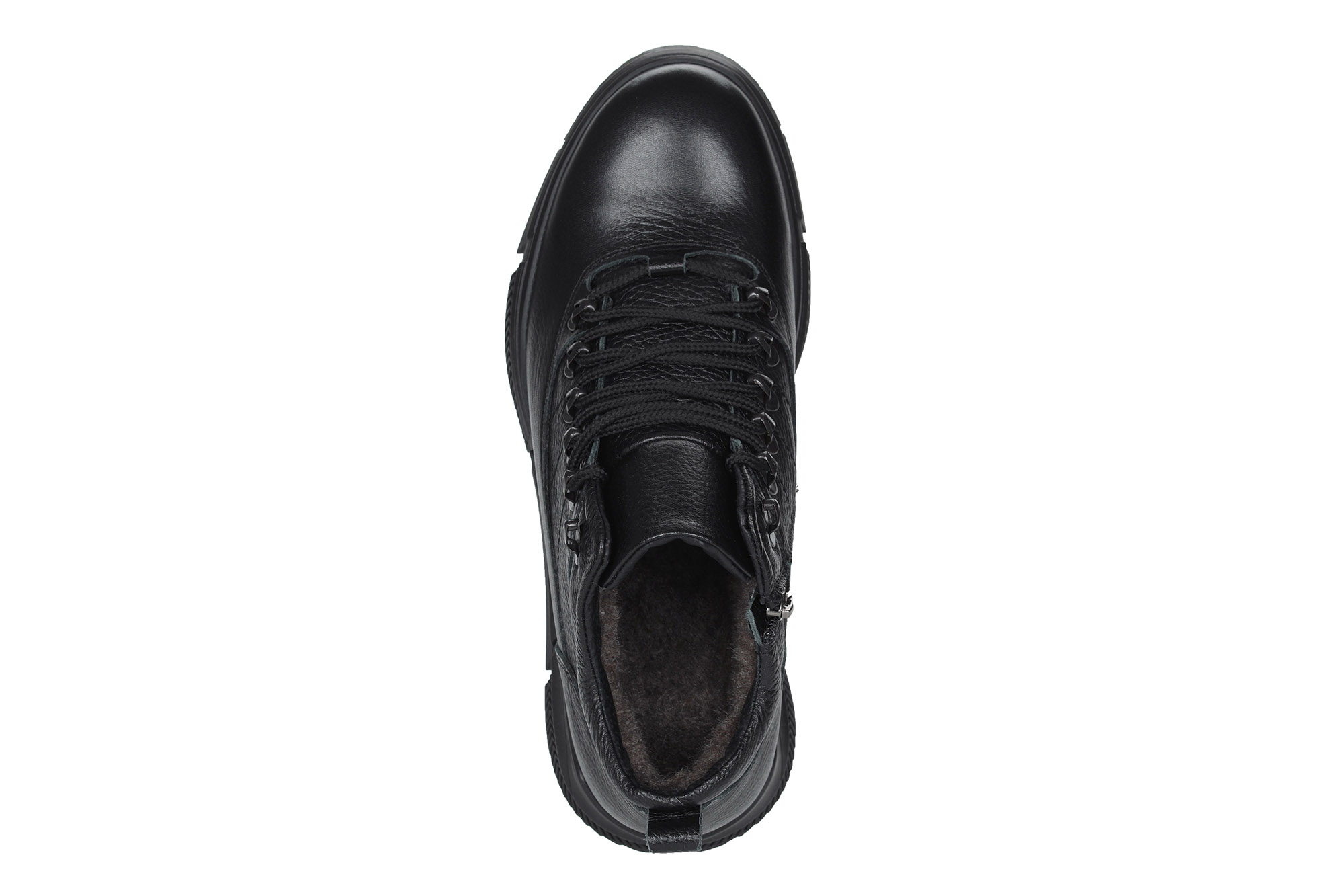 Черные ботинки из кожи на подкладке из натуральной шерсти на утолщенной подошве Respect, размер 44, цвет черный - фото 6