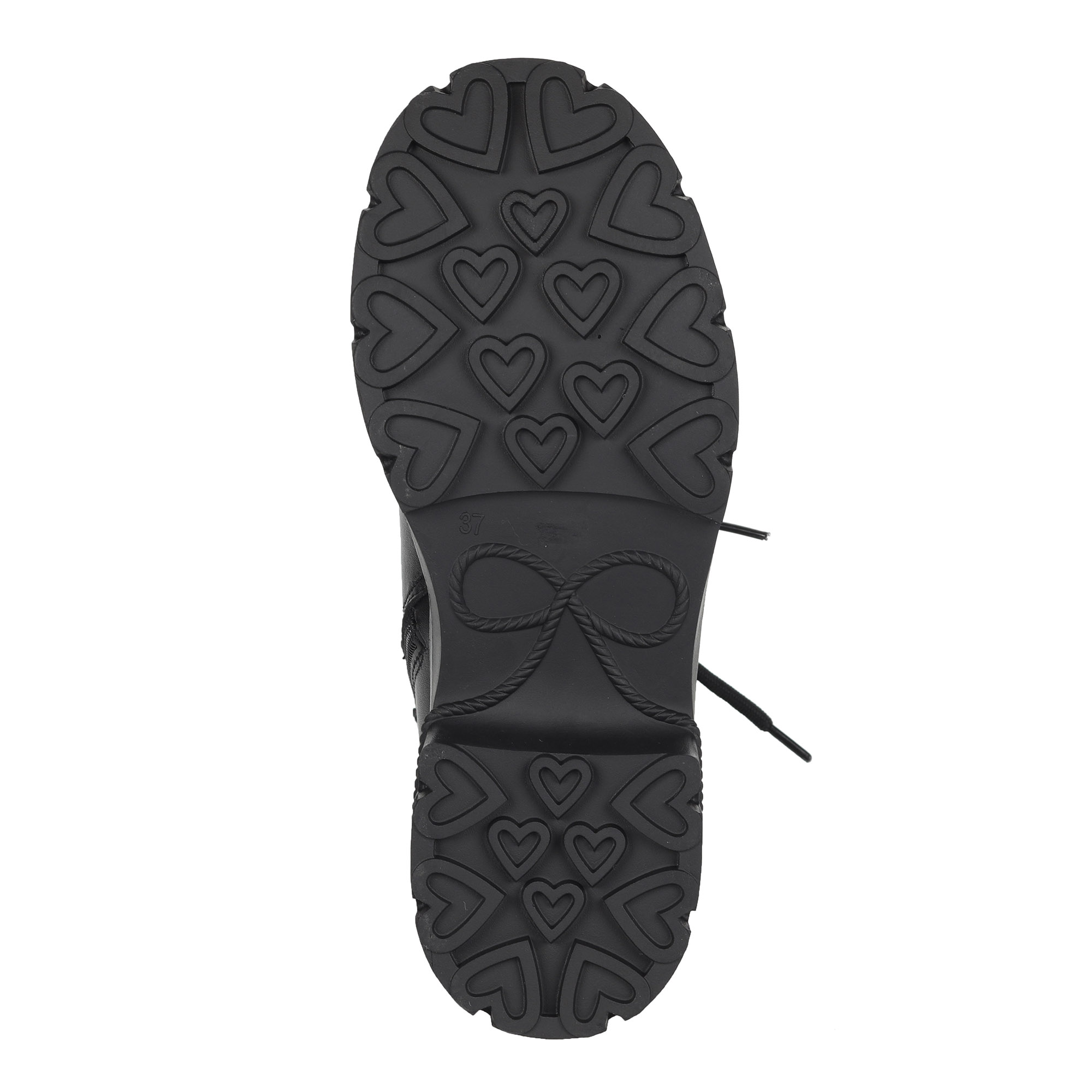 Черные ботинки из кожи на подкладке из натуральной шерсти на шнурках и тракторной подошве Respect, размер 39, цвет черный - фото 7