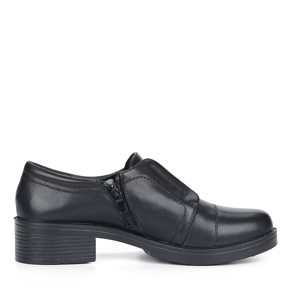 Черные кожаные полуботинки без шнуровки от Respect-shoes