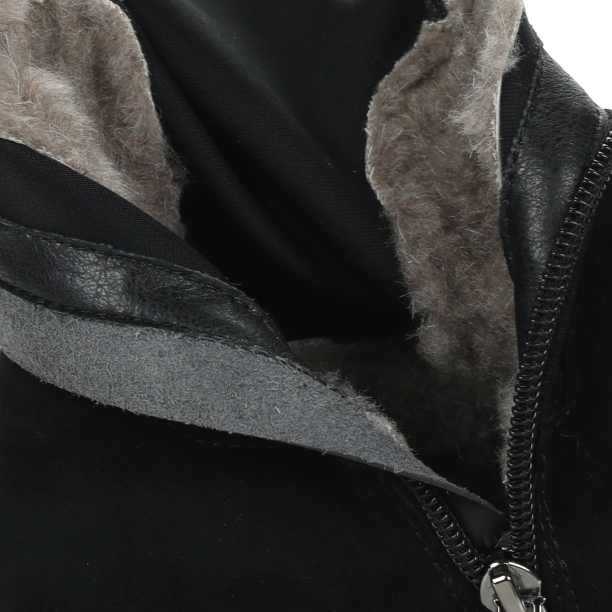 Черные ботфорты из кожи  на подкладке из натуральной шерсти и текстиля на утолщенной подошве Respect, цвет черный - фото 6