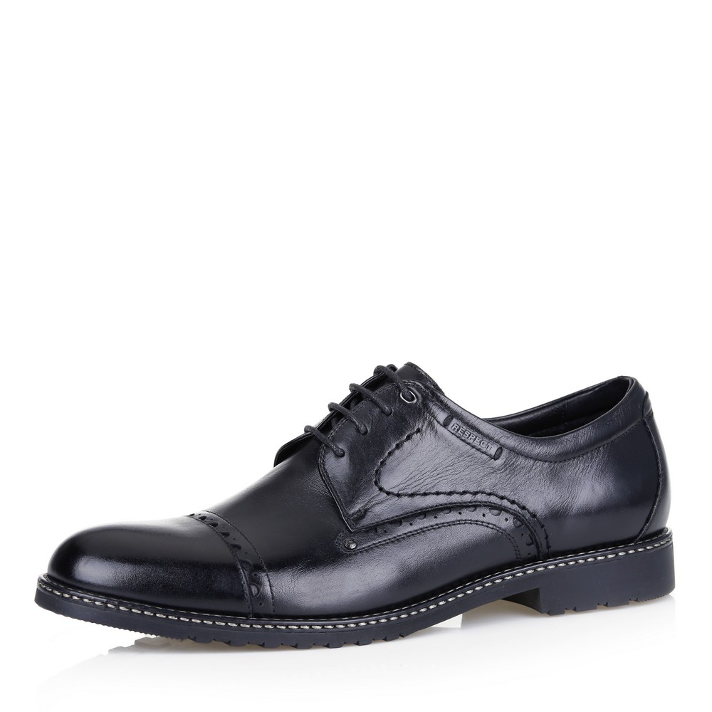 

Кожаные полуботинки чёрного цвета, Черн.