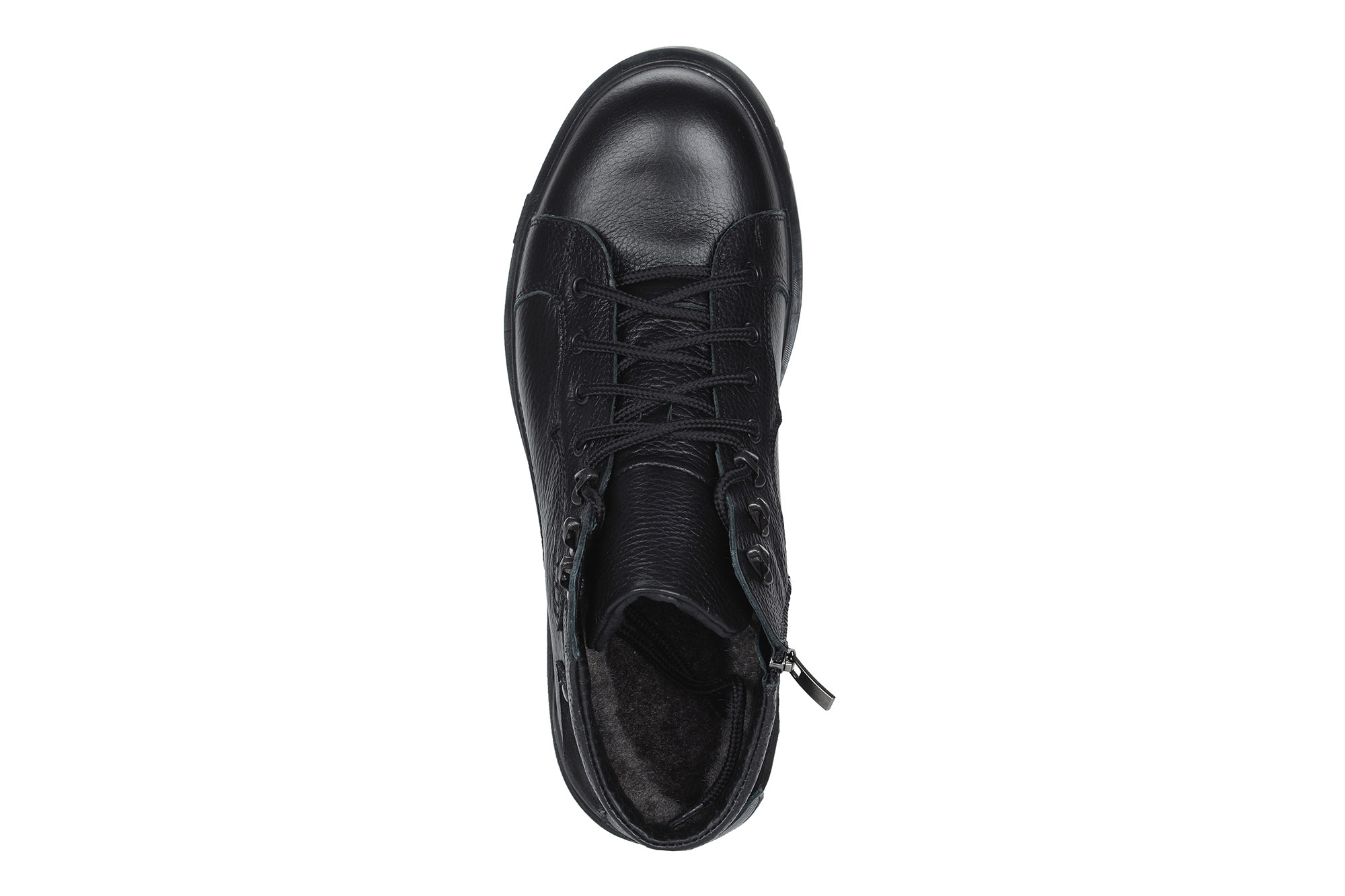 Черные ботинки из кожи на подкладке из натуральной шерсти на утолщенной подошве Respect, размер 45, цвет черный - фото 6