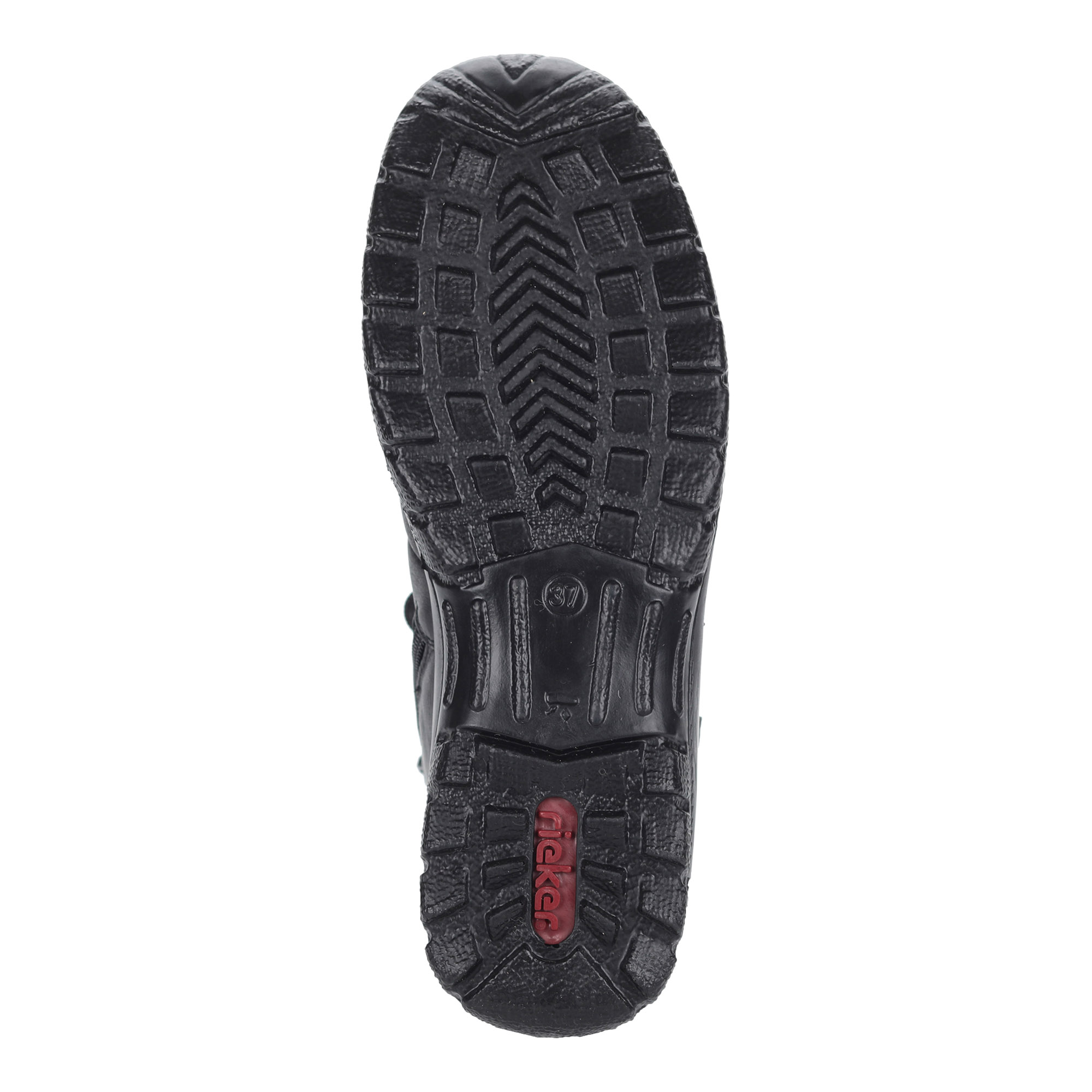 Черные ботинки из экокожи на рифленой подошве Rieker, размер 39, цвет черный - фото 5