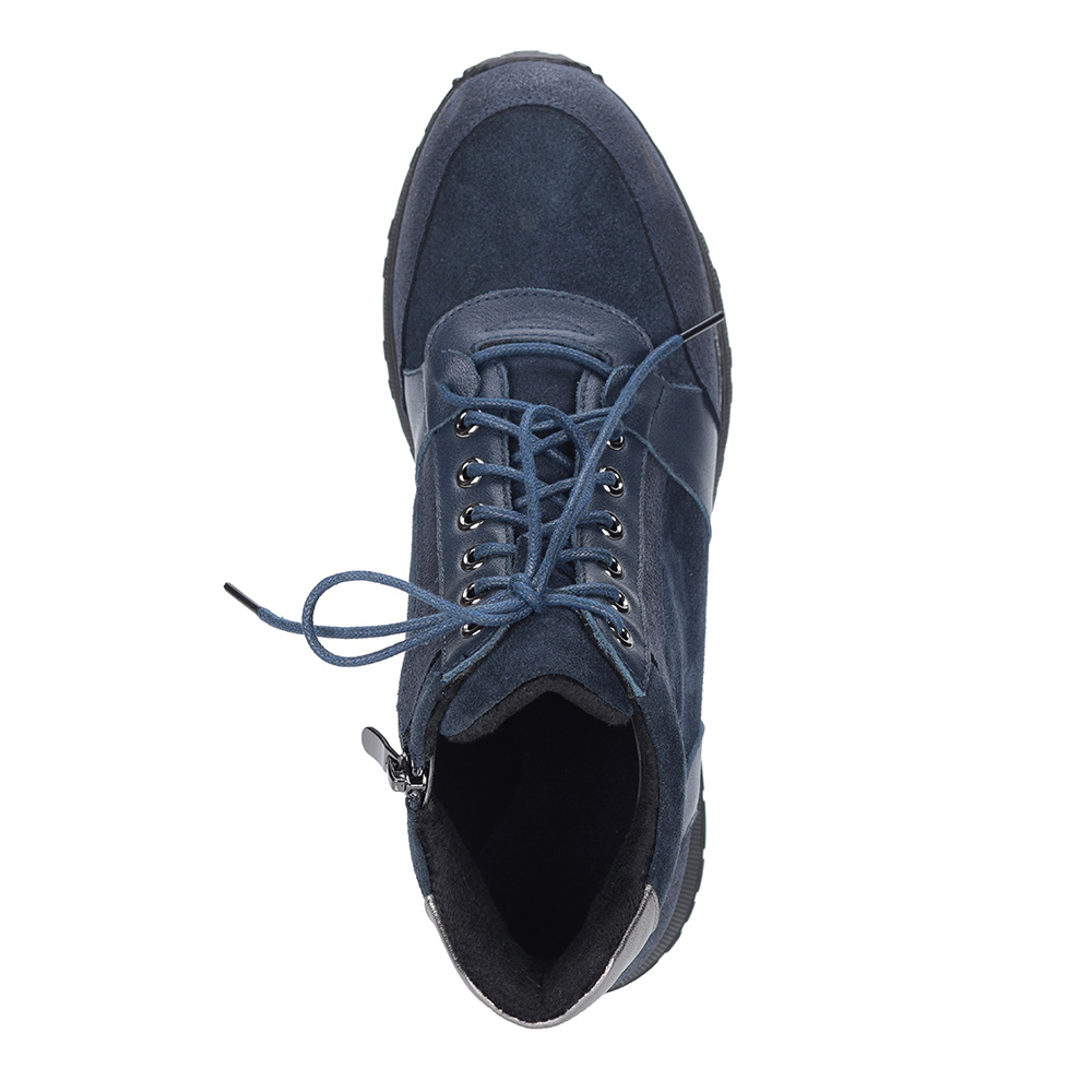 Синие высокие кроссовки на шерсти Respect, размер 39, цвет синий - фото 4