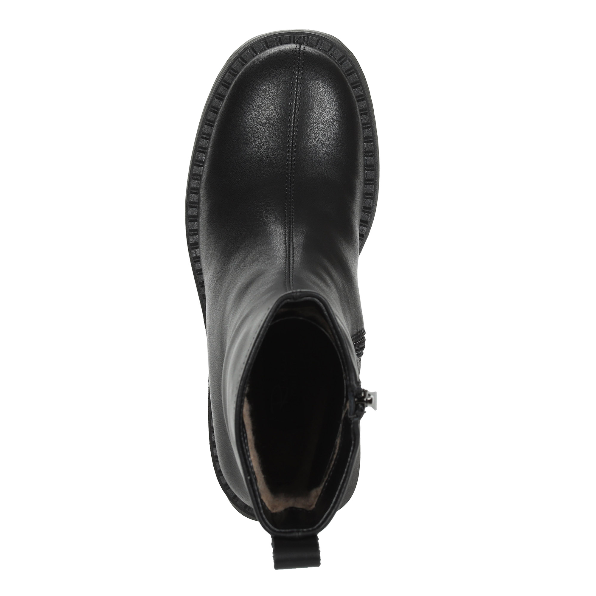 Черные ботильоны из кожи на подкладке из натуральной шерсти на устойчивом каблуке Respect, размер 41, цвет черный - фото 6