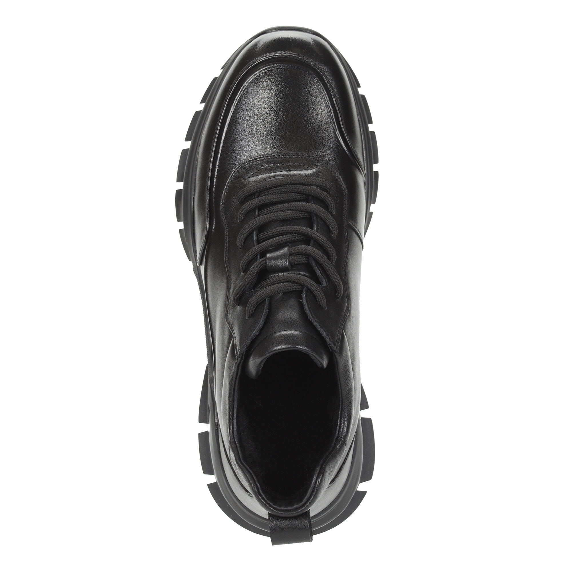 Черные утепленные кроссовки из кожи Respect, цвет черный - фото 6