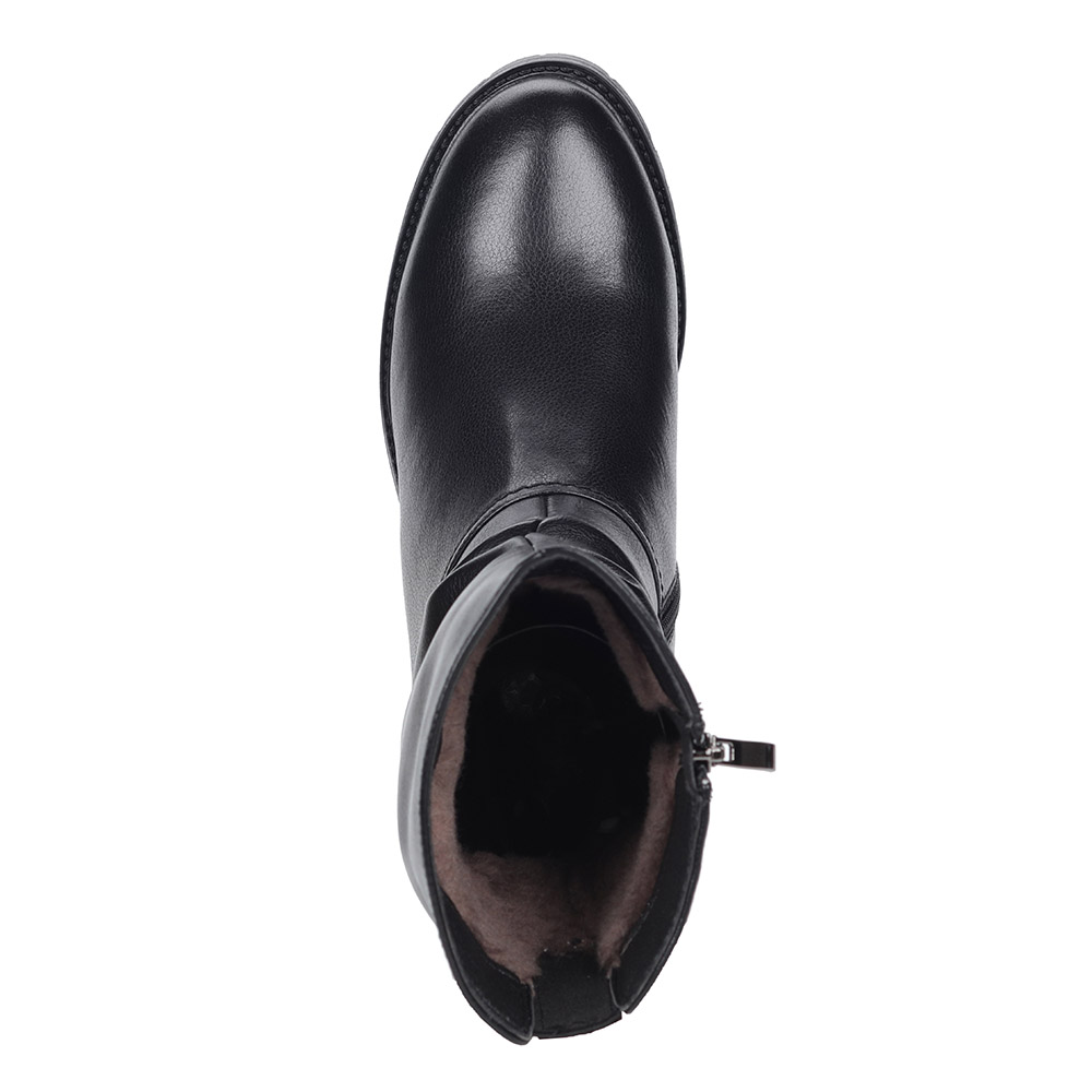 Черные кожаные полусапоги из кожи Respect, размер 37, цвет черный - фото 6