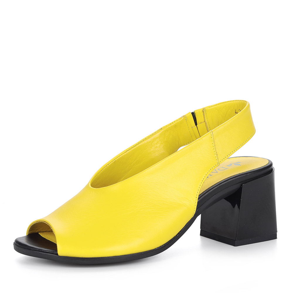 фото Желтые кожаные открытые туфли dakkem