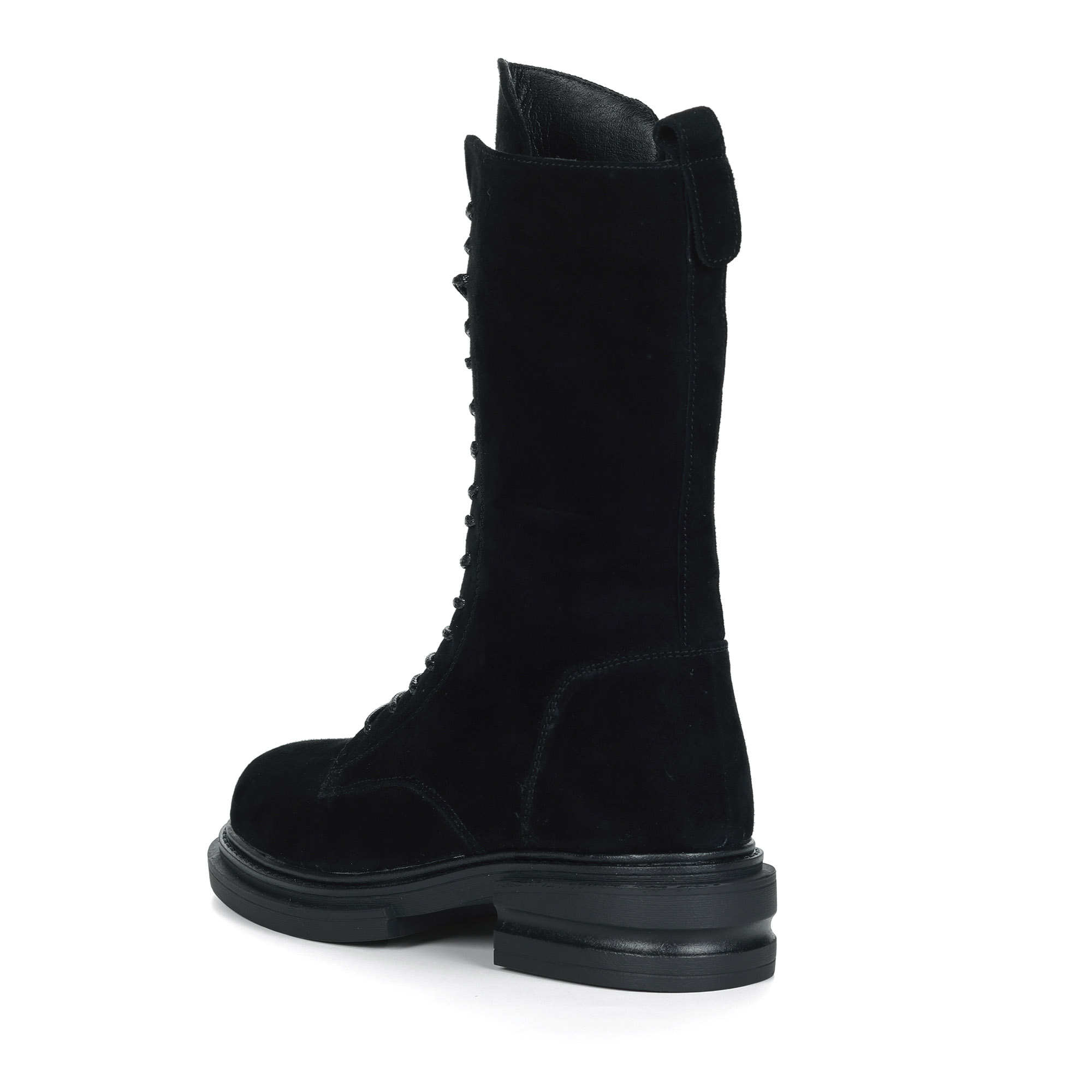 черные ботинки из велюра на подкладки из комбинированных материалов на утолщенной подошве Respect, размер 41, цвет черный - фото 4
