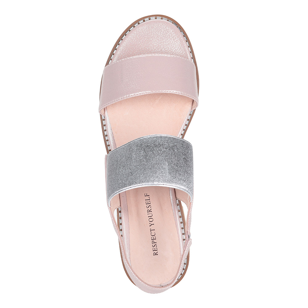 Розовые сандалии с металлическим блеском от Respect-shoes