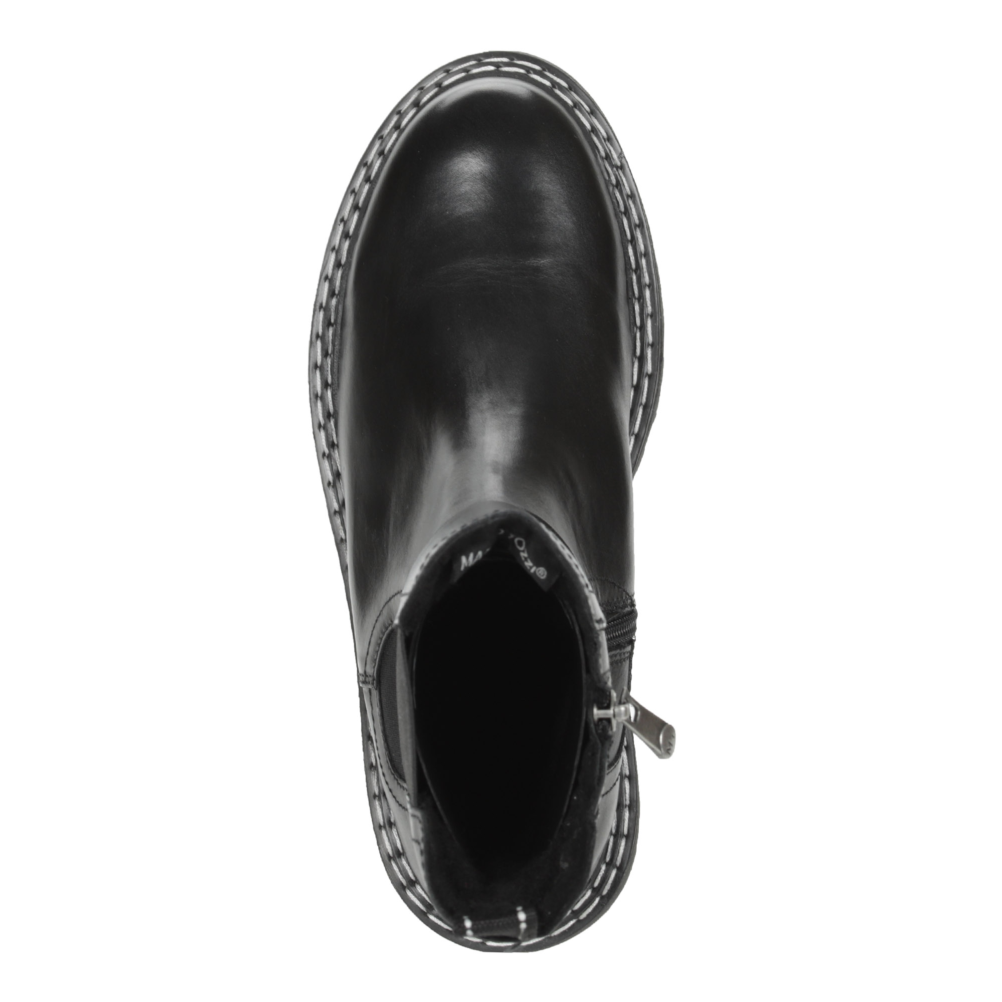 Черные ботинки на молнии из кожи на подкладке из натуральной шерсти на тракторной подошве MARCO TOZZI PREMIO, размер 36, цвет черный - фото 7
