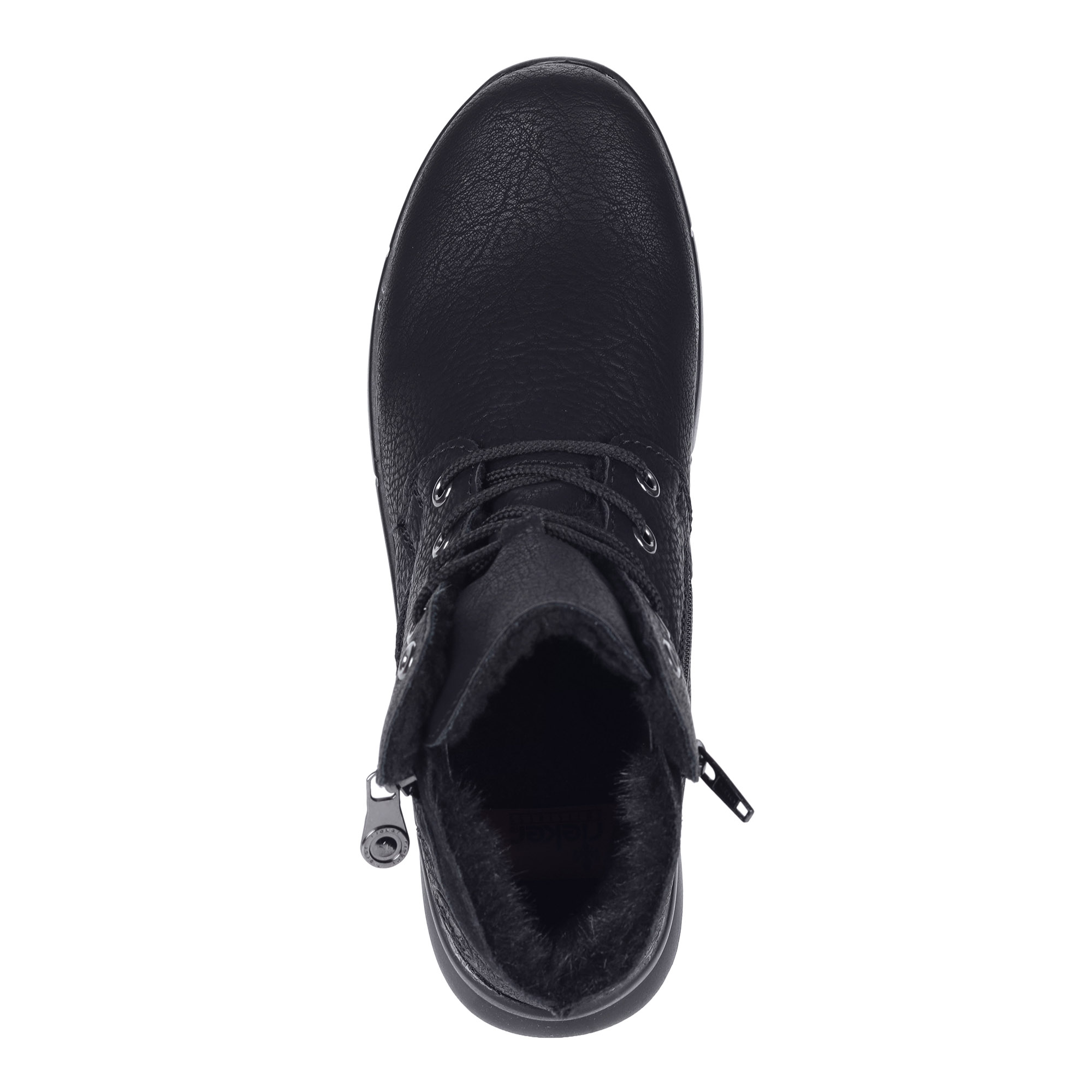 Черные ботинки из экокожи на шнуровке Rieker, размер 40, цвет черный - фото 4