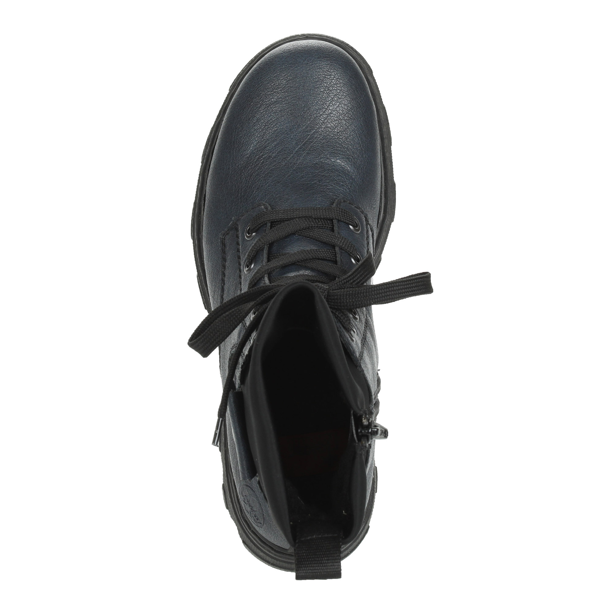 фото Синие утепленные ботинки из экокожи rieker