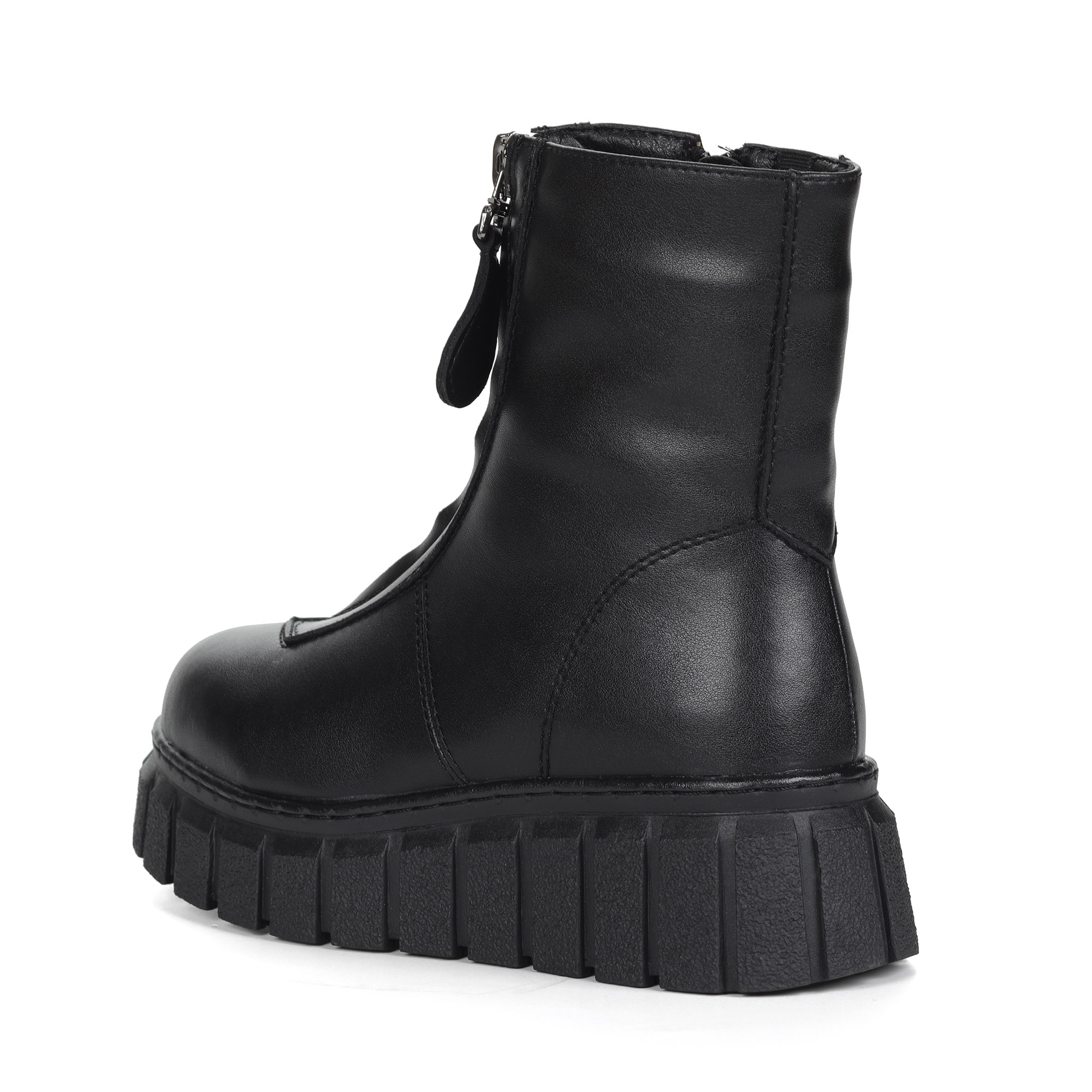 Черные ботинки милитари из натуральной кожи на подкладке из натуральной шерсти на молнии Respect, размер 37, цвет черный - фото 4