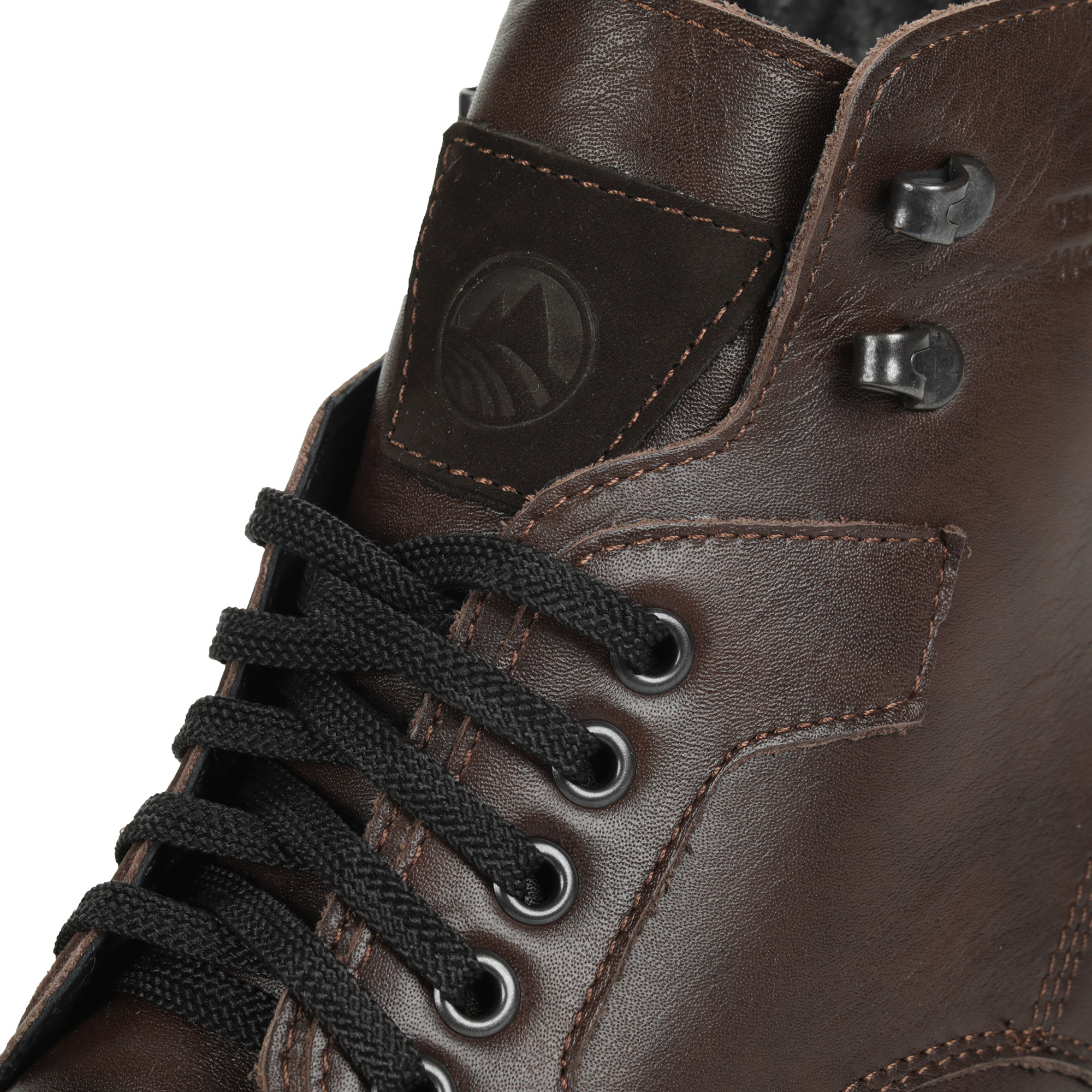 Коричневые ботинки из кожи на подкладке из натуральной шерсти на тракторной подошве Respect, размер 45, цвет коричневый - фото 5