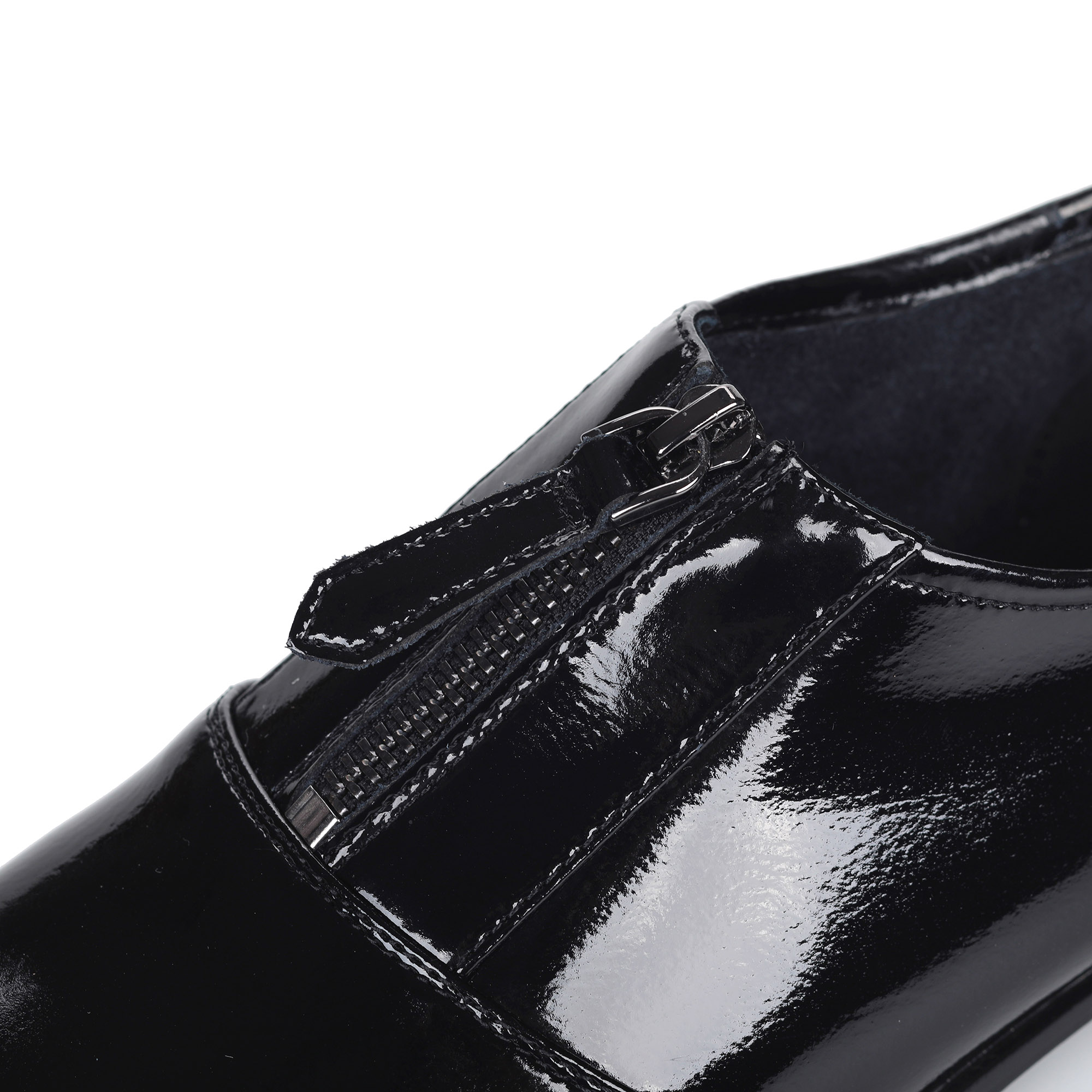 Черные полуботинки из лаковой кожи на молнии от Respect-shoes