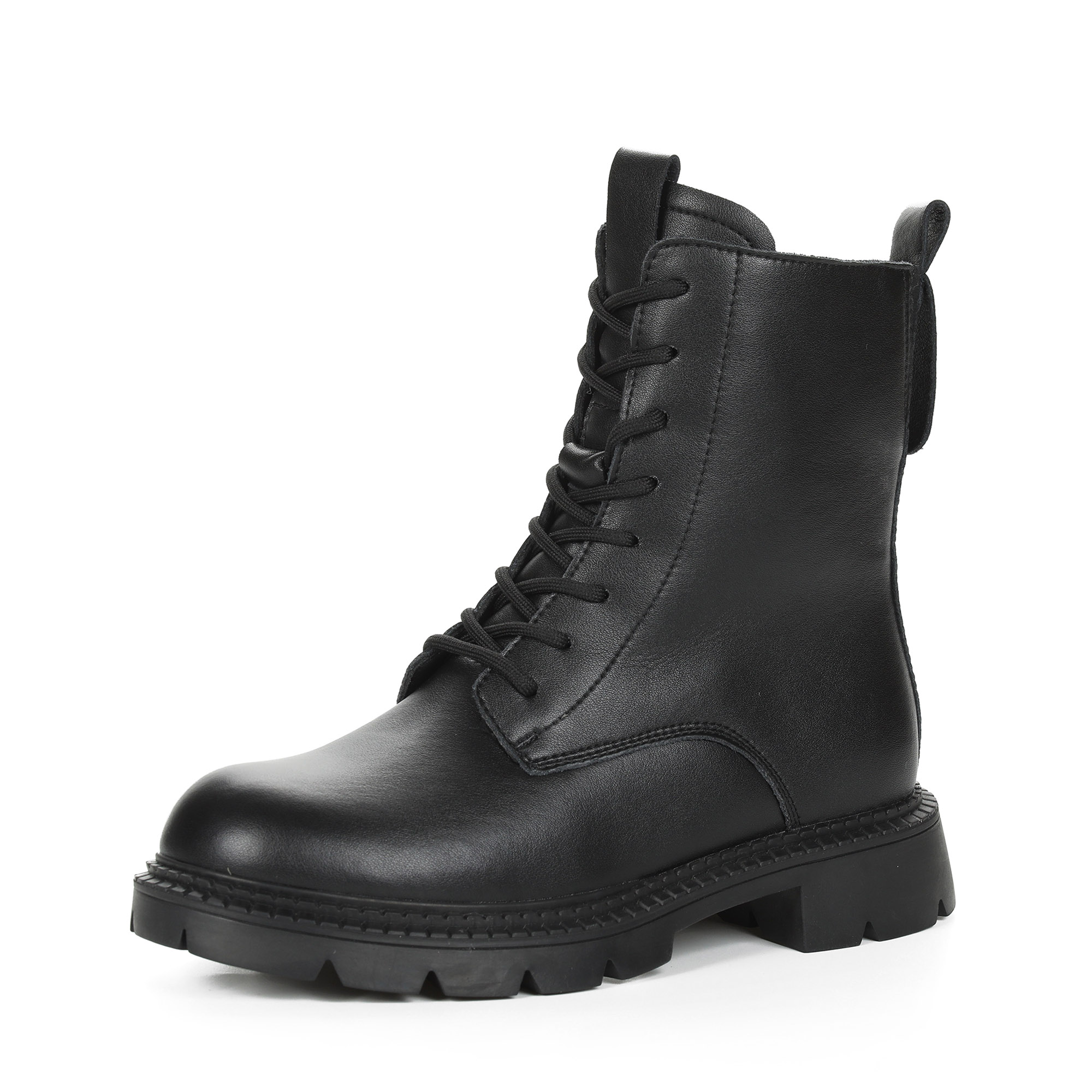 Черные ботинки из кожи на подкладке из натуральной шерсти на тракторной подошве Respect, размер 37, цвет черный - фото 3